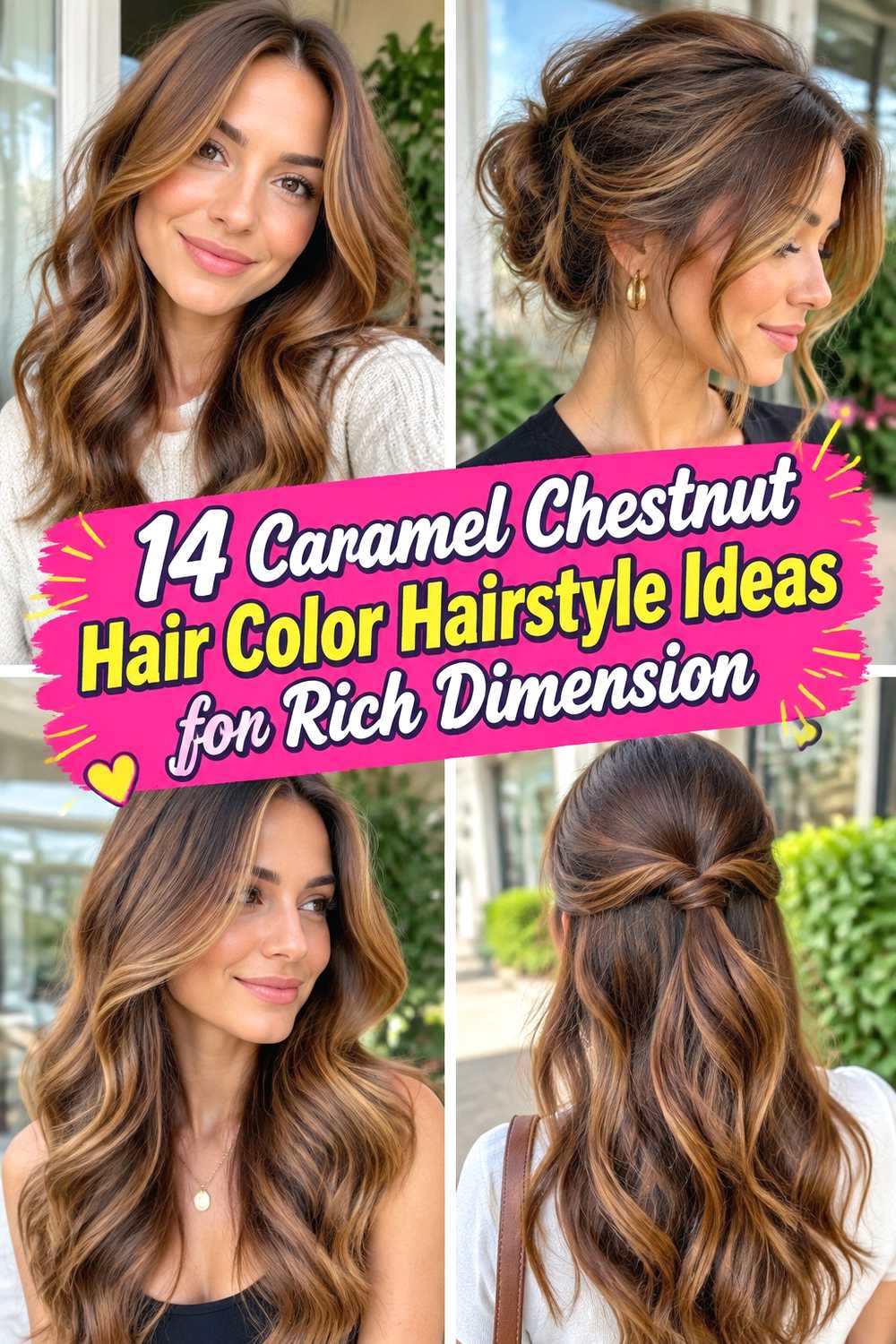 14 Caramel Chestnut Hair Color Hairstyle Ideas for Rich Dimension
