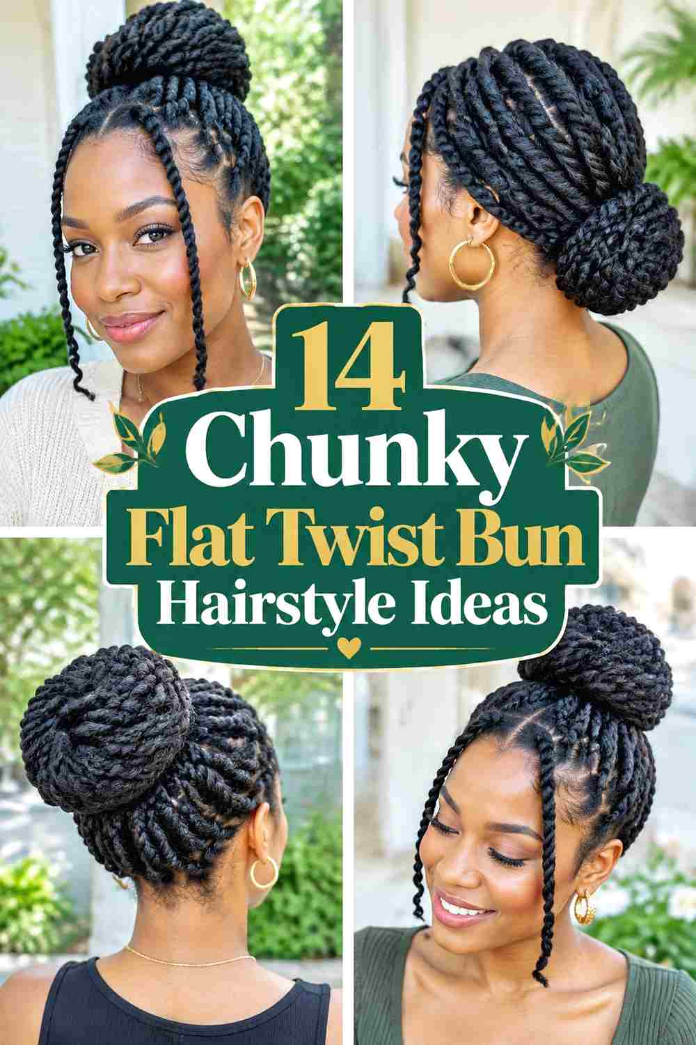 14 Chunky Flat Twist Bun Hairstyle Ideas