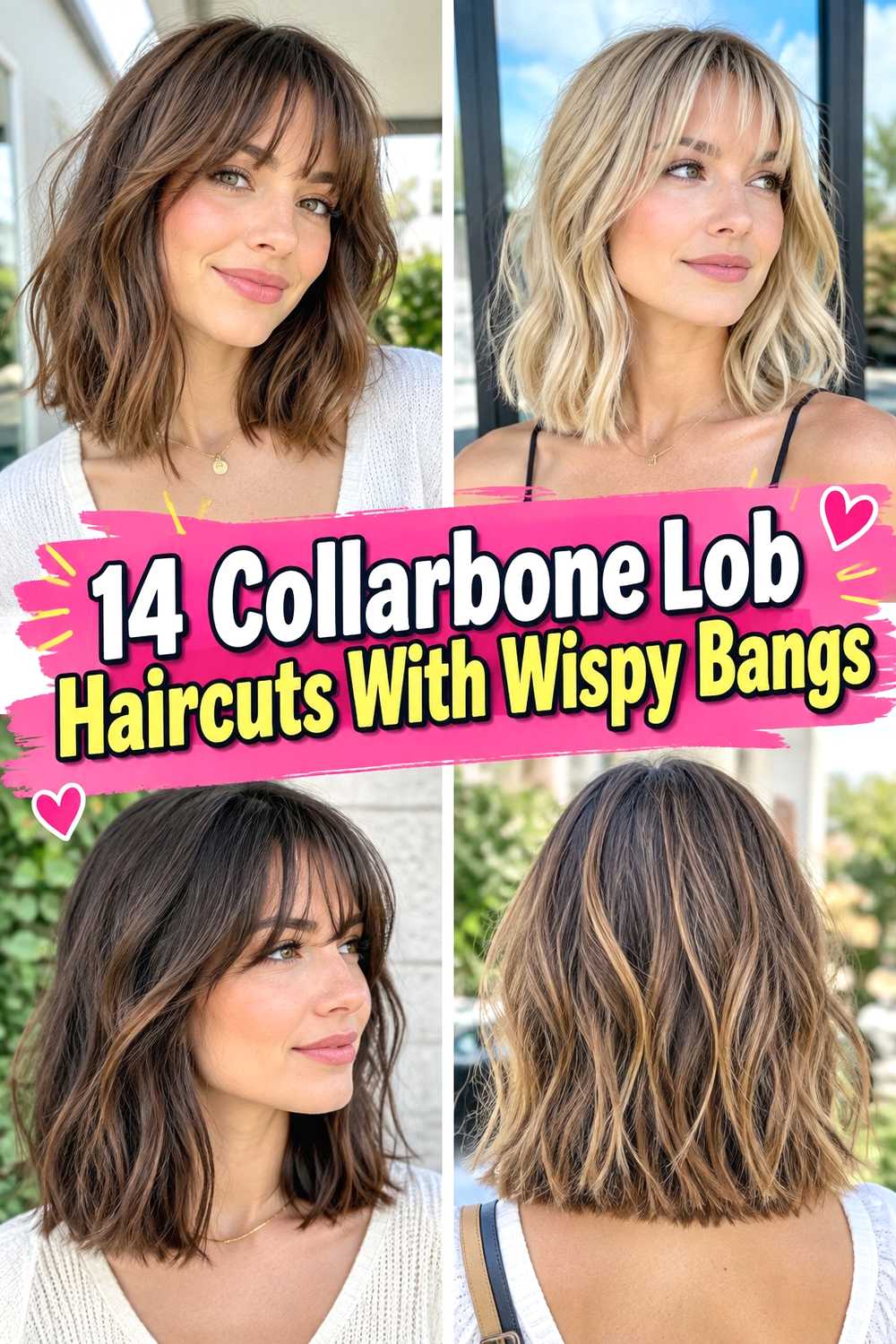 14 Collarbone Lob Haircuts With Wispy Bangs