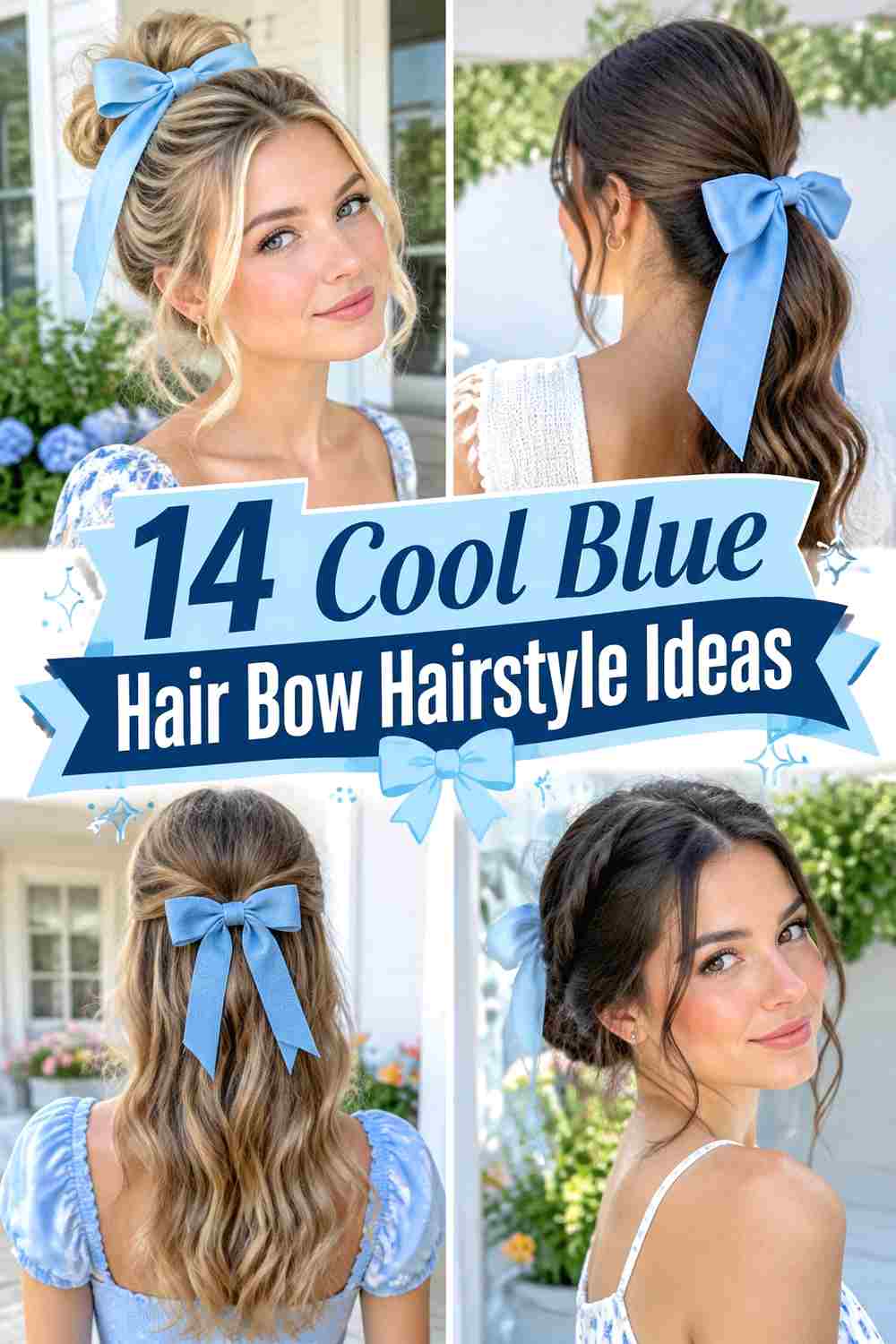 14 Cool Blue Hair Bow Hairstyle Ideas