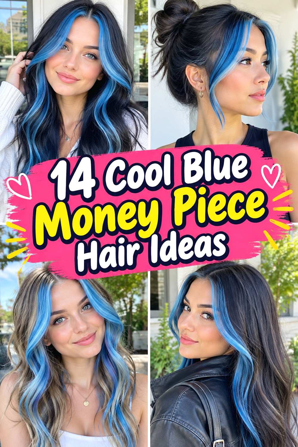 14 Cool Blue Money Piece Hair Ideas