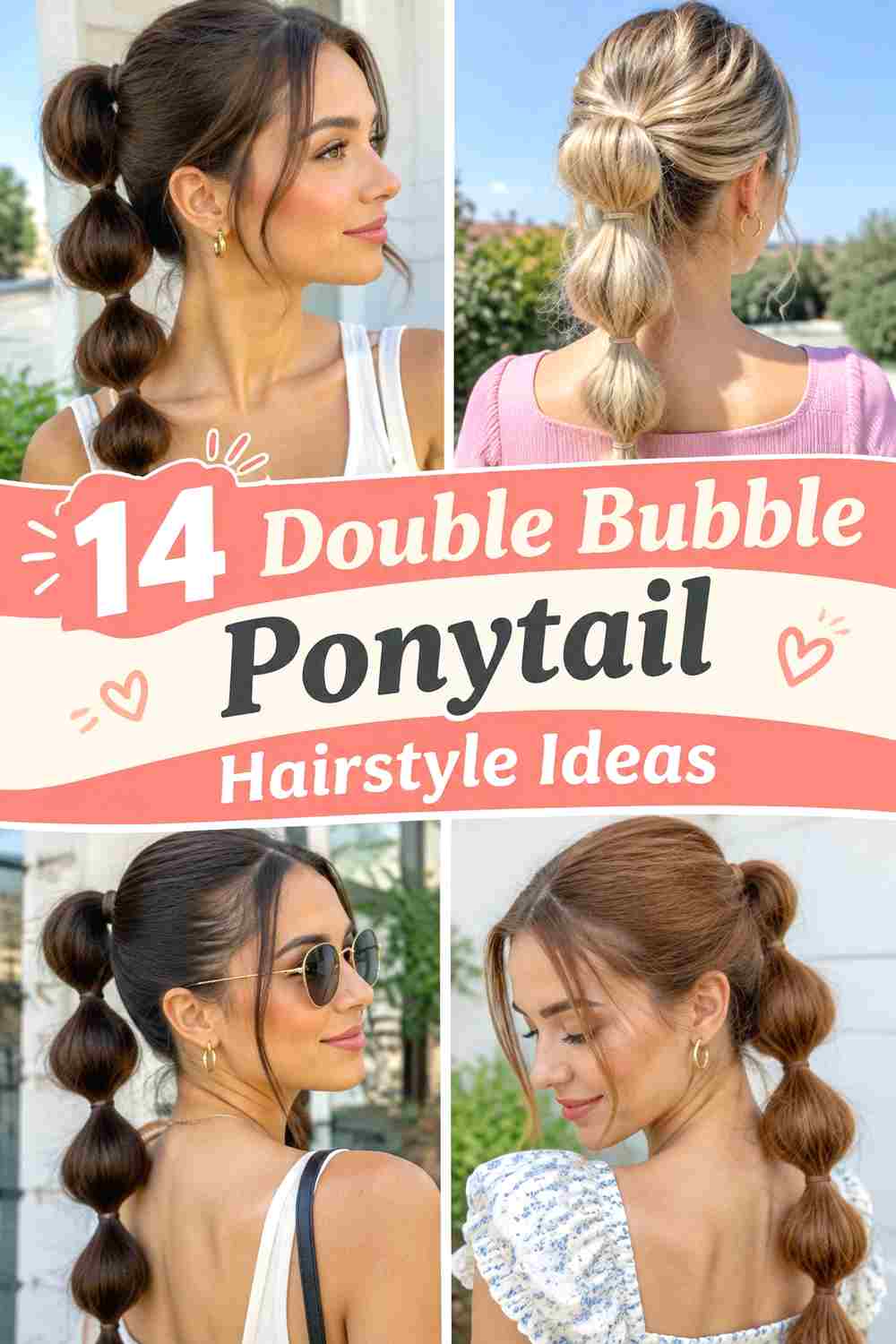 14 Double Bubble Ponytail Hairstyle Ideas