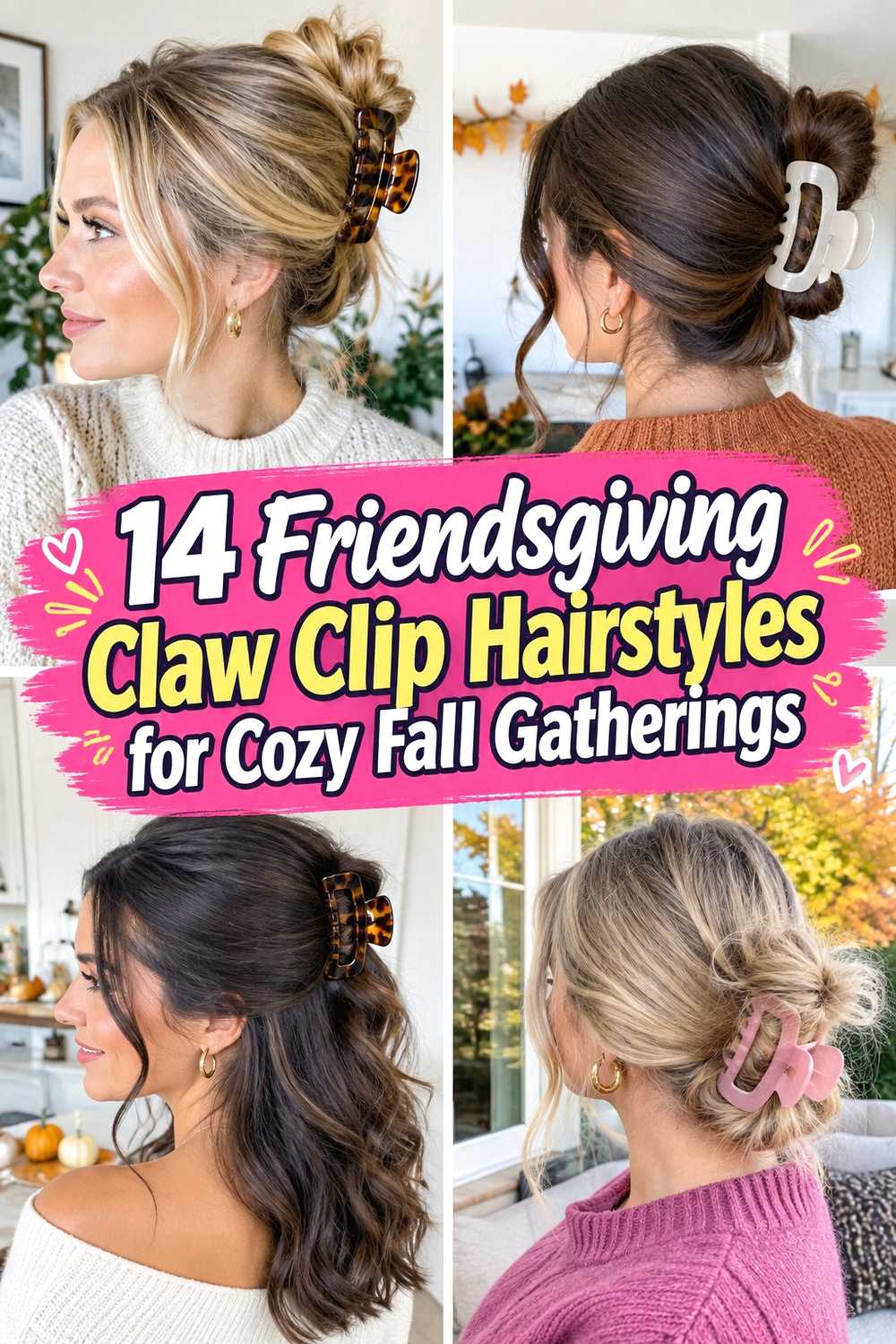 14 Friendsgiving Claw Clip Hairstyles for Cozy Fall Gatherings
