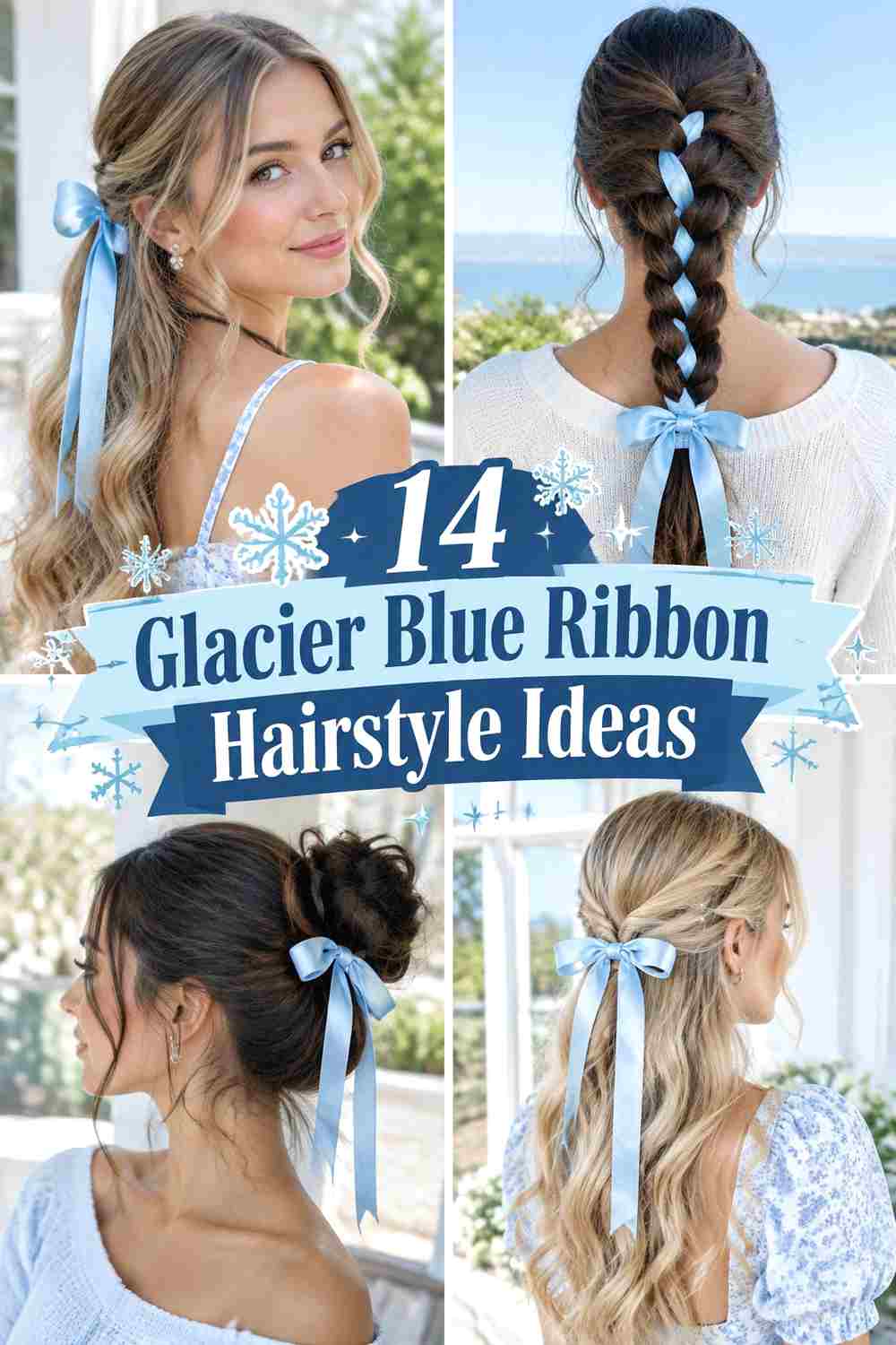 14 Glacier Blue Ribbon Hairstyle Ideas