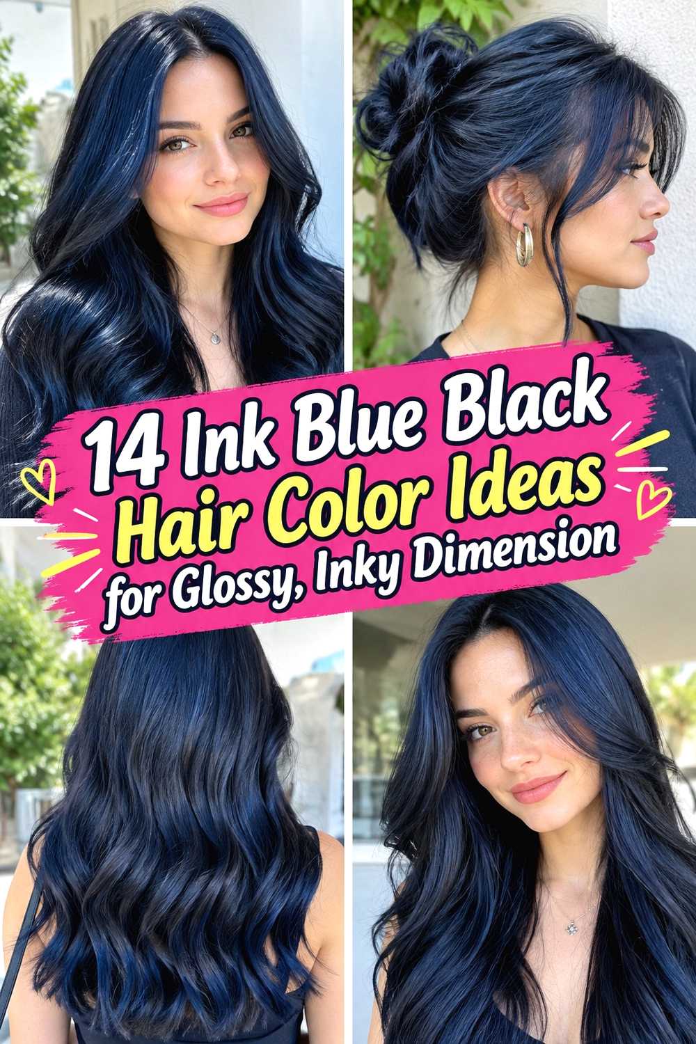 14 Ink Blue Black Hair Color Ideas for Glossy, Inky Dimension