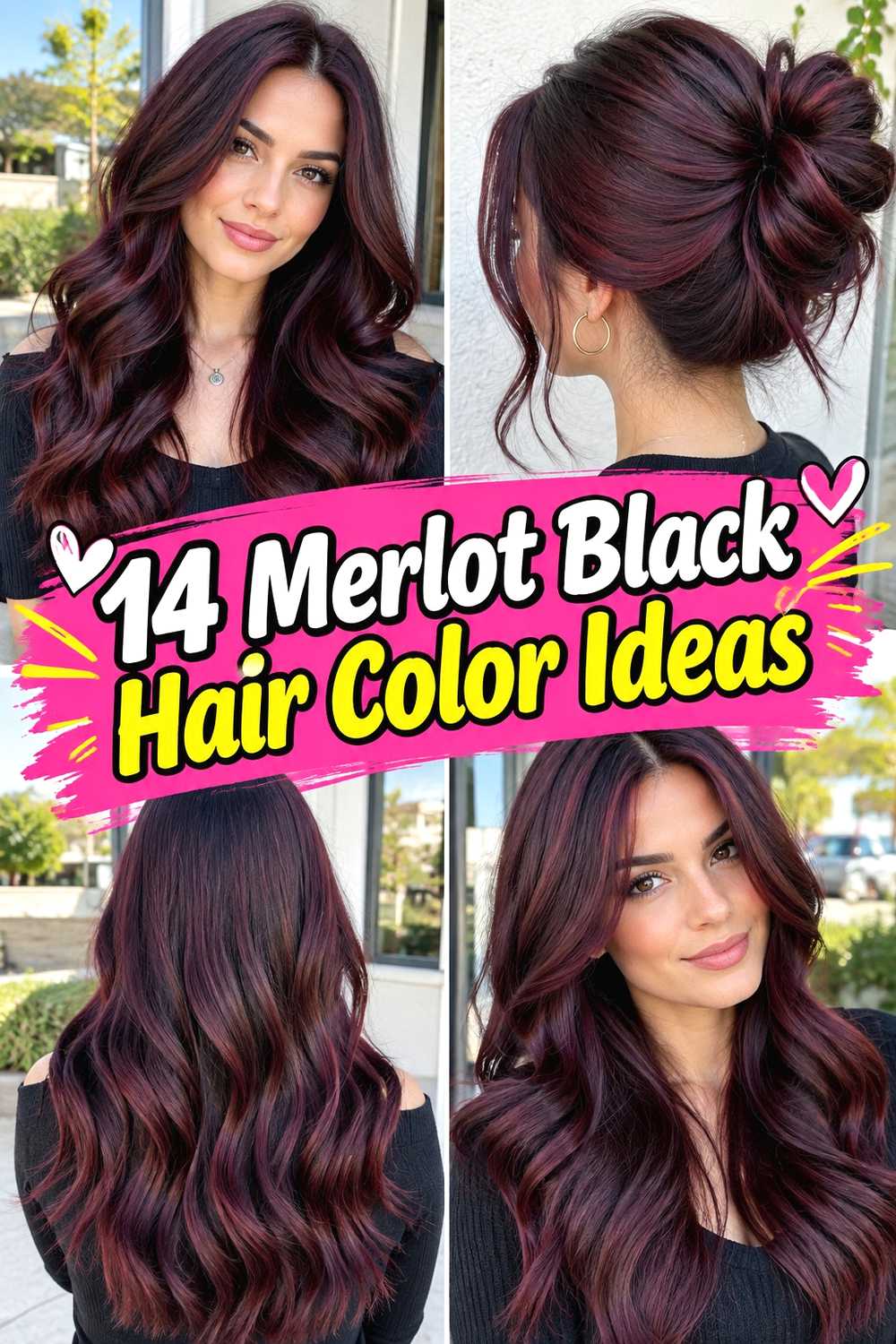 14 Merlot Black Hair Color Ideas