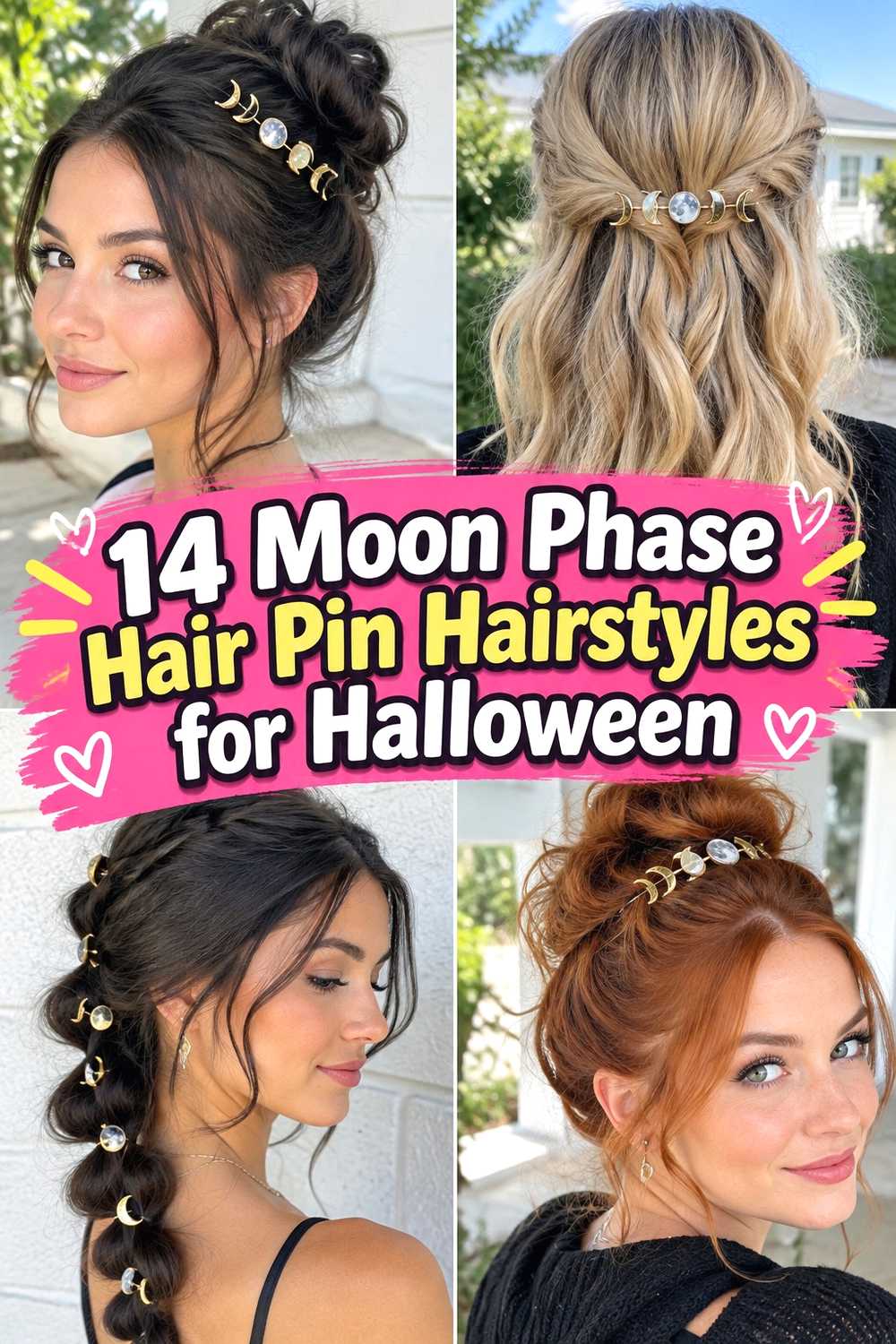 14 Moon Phase Hair Pin Hairstyles for Halloween