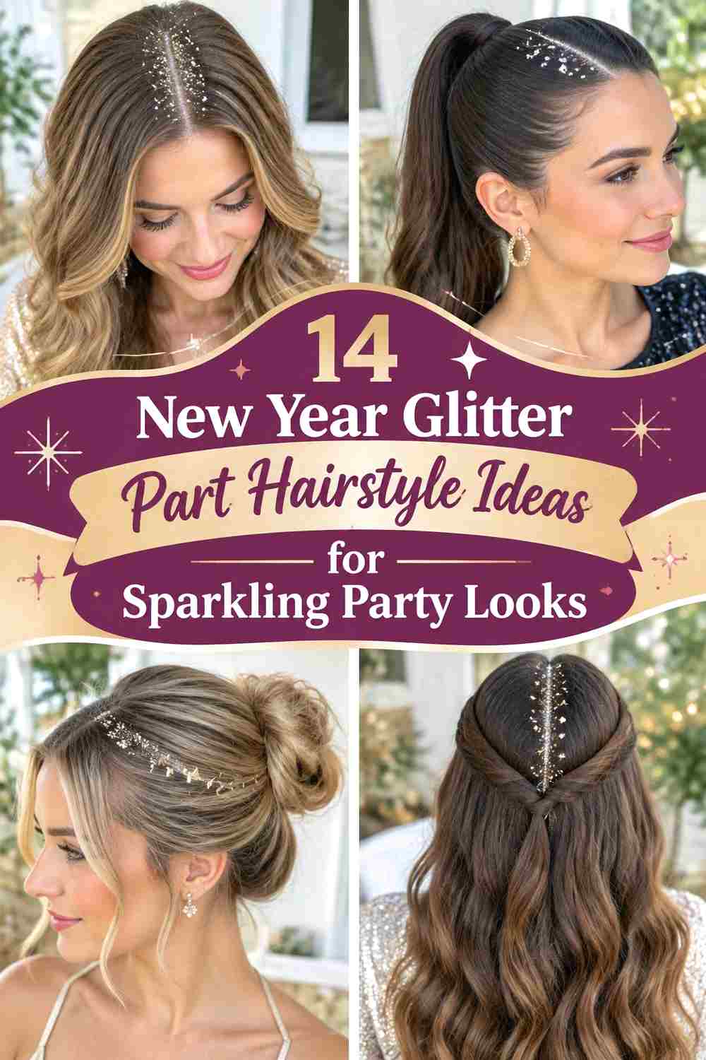 14 New Year Glitter Part Hairstyle Ideas for Sparkling Party Looks