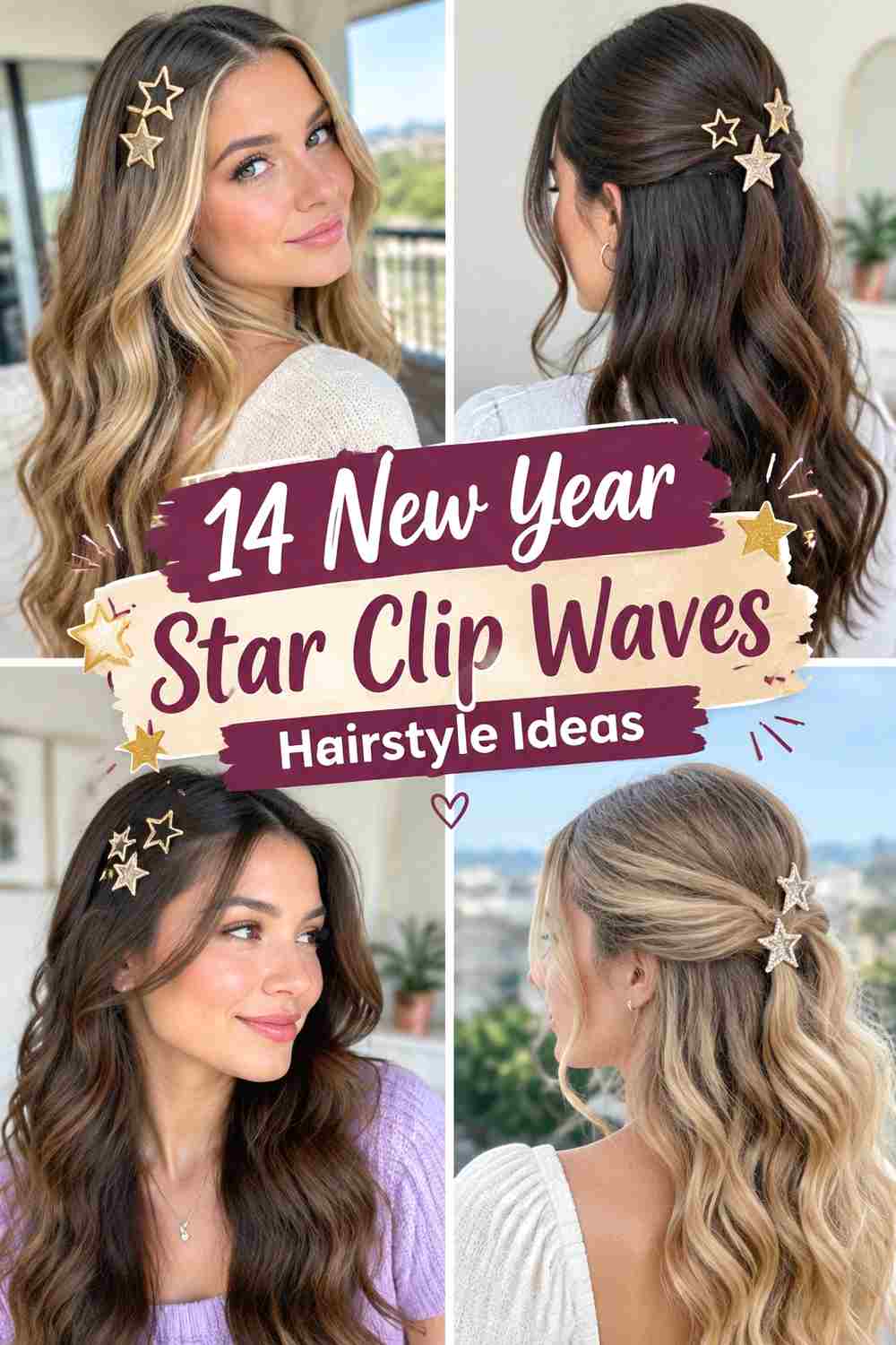 14 New Year Star Clip Waves Hairstyle Ideas