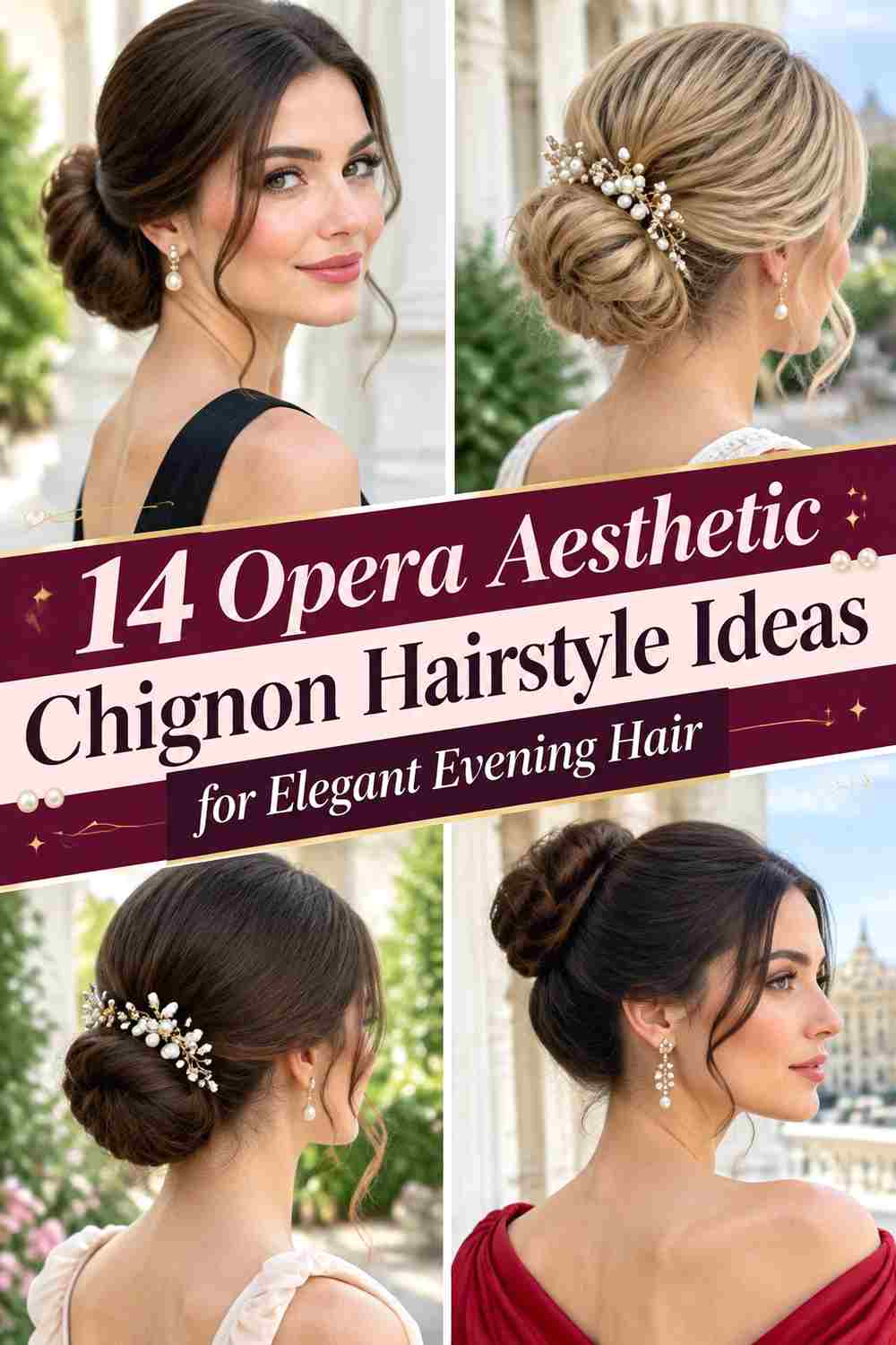 14 Opera Aesthetic Chignon Hairstyle Ideas for Elegant Evening Hair