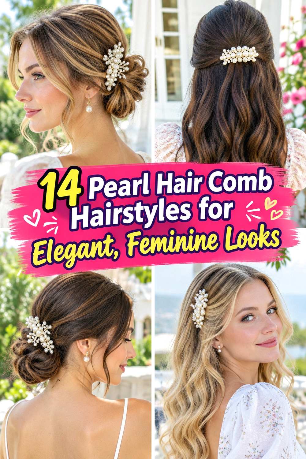 14 Pearl Hair Comb Hairstyles for Elegant, Feminine Looks
