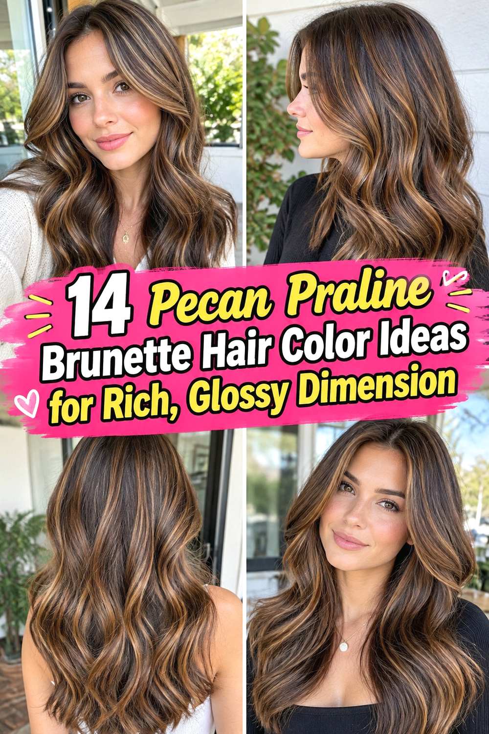 14 Pecan Praline Brunette Hair Color Ideas for Rich, Glossy Dimension