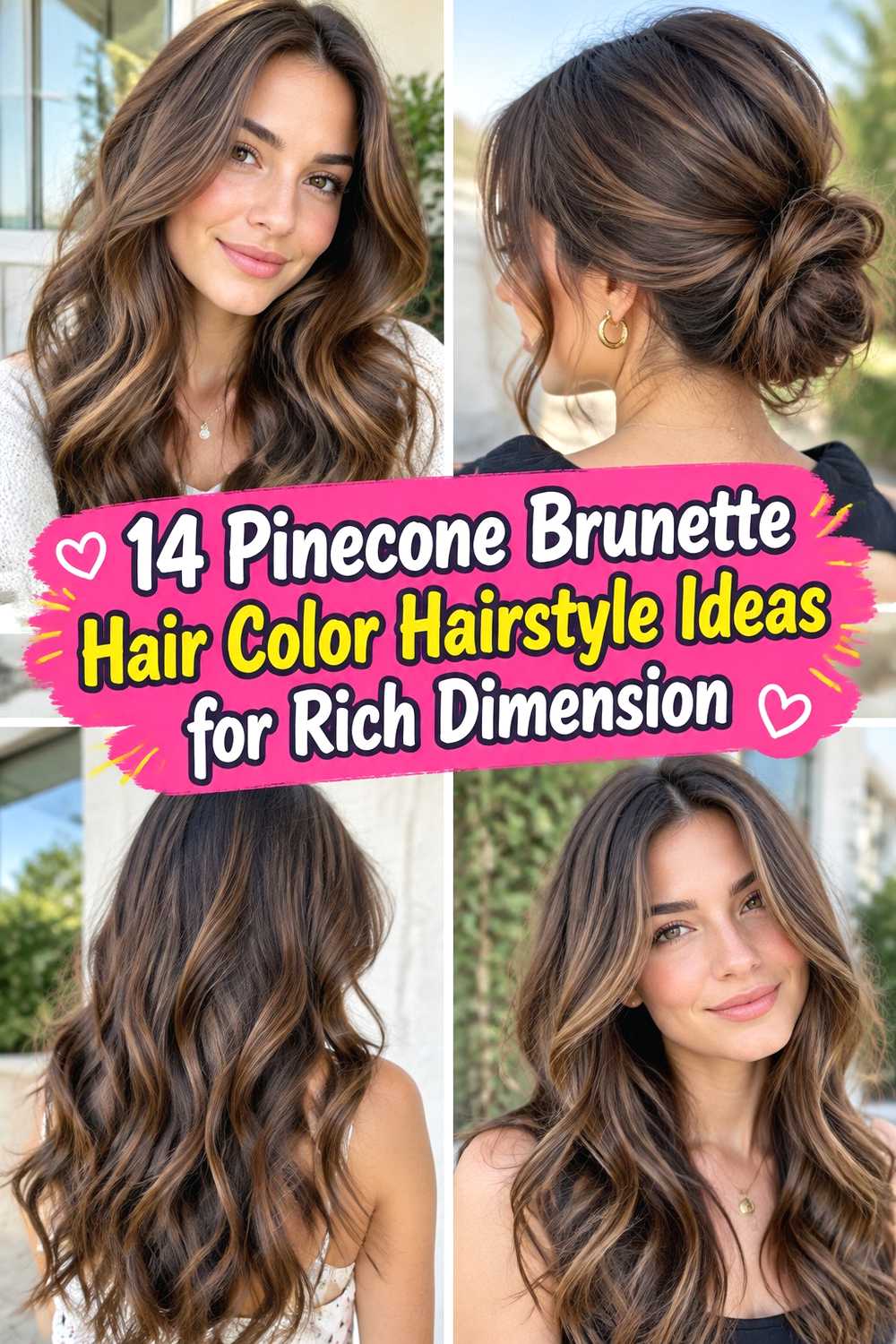14 Pinecone Brunette Hair Color Hairstyle Ideas for Rich Dimension