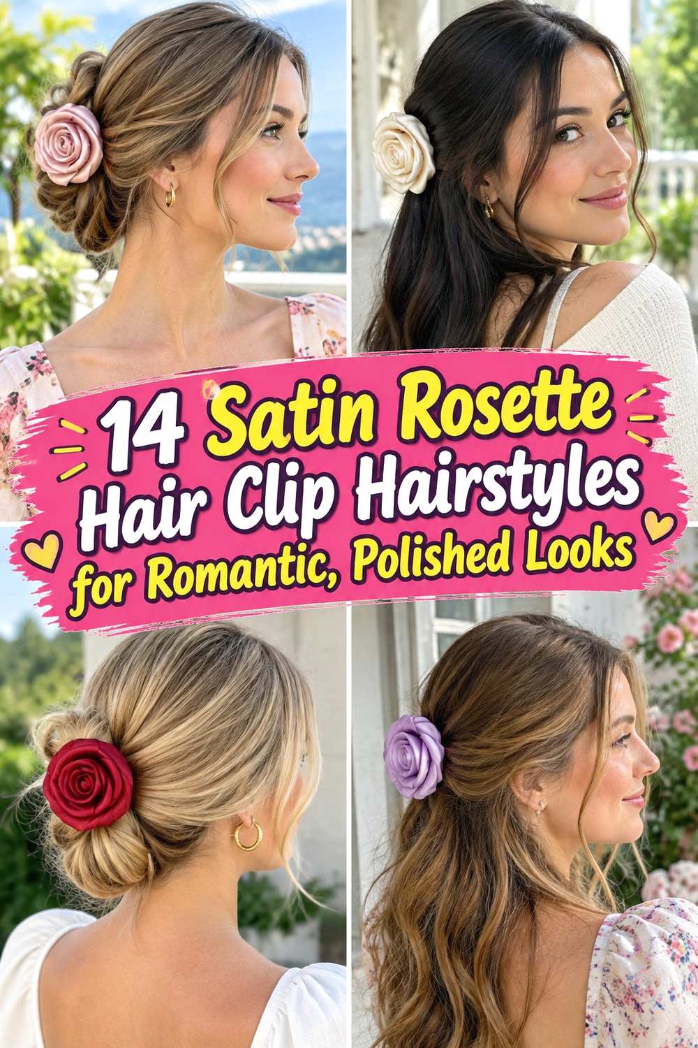 14 Satin Rosette Hair Clip Hairstyles for Romantic, Polished Looks