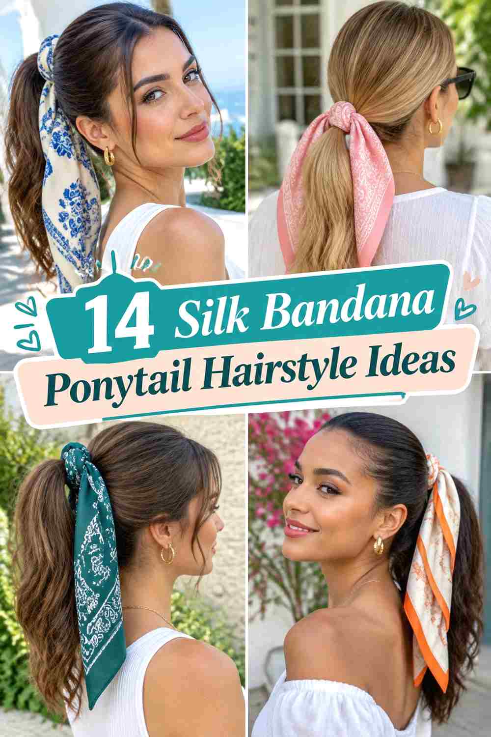 14 Silk Bandana Ponytail Hairstyle Ideas