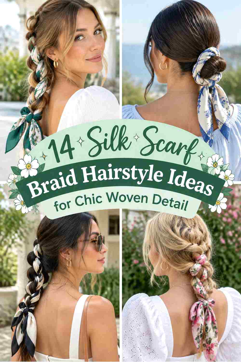 14 Silk Scarf Braid Hairstyle Ideas for Chic Woven Detail