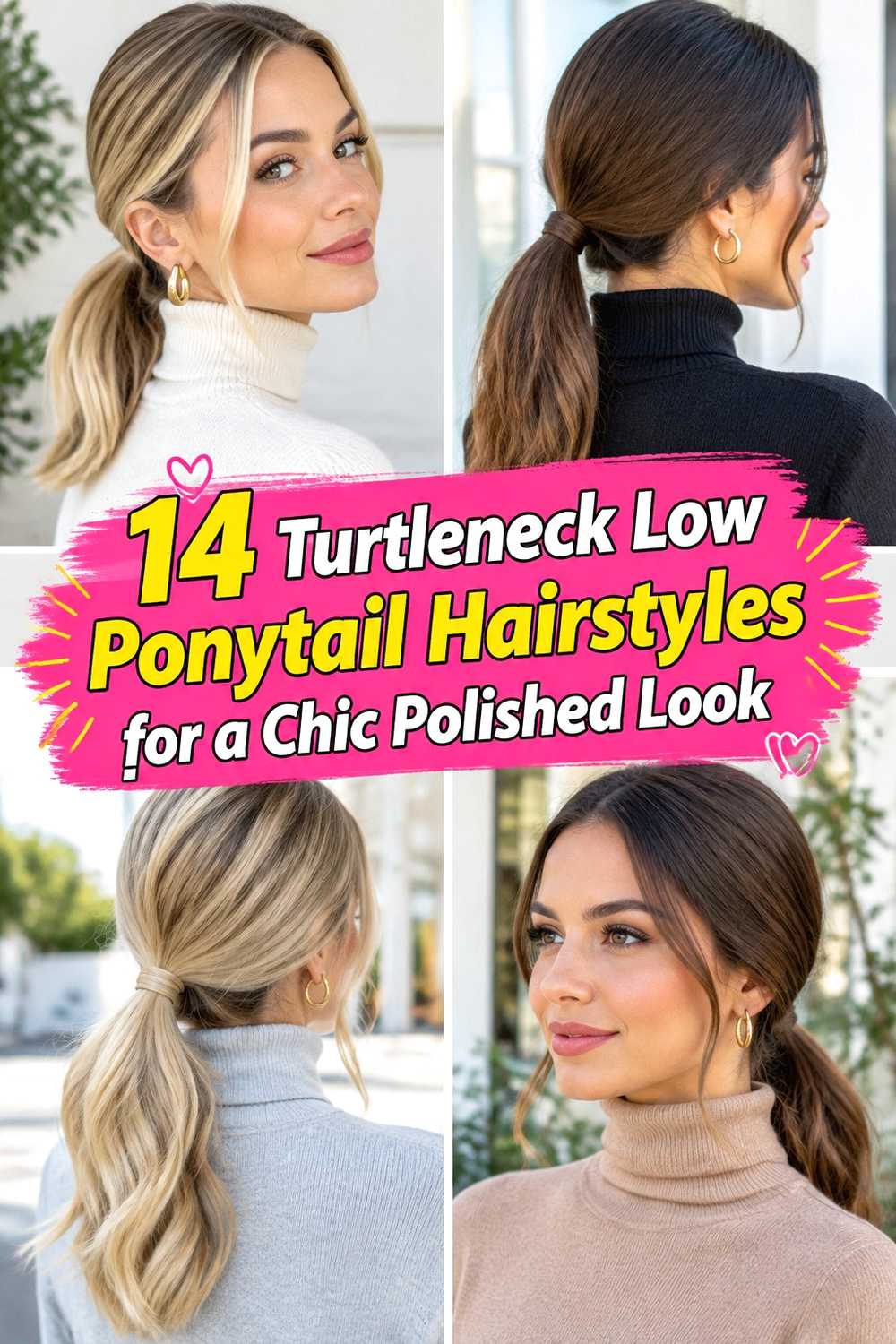 14 Turtleneck Low Ponytail Hairstyles for a Chic Polished Look