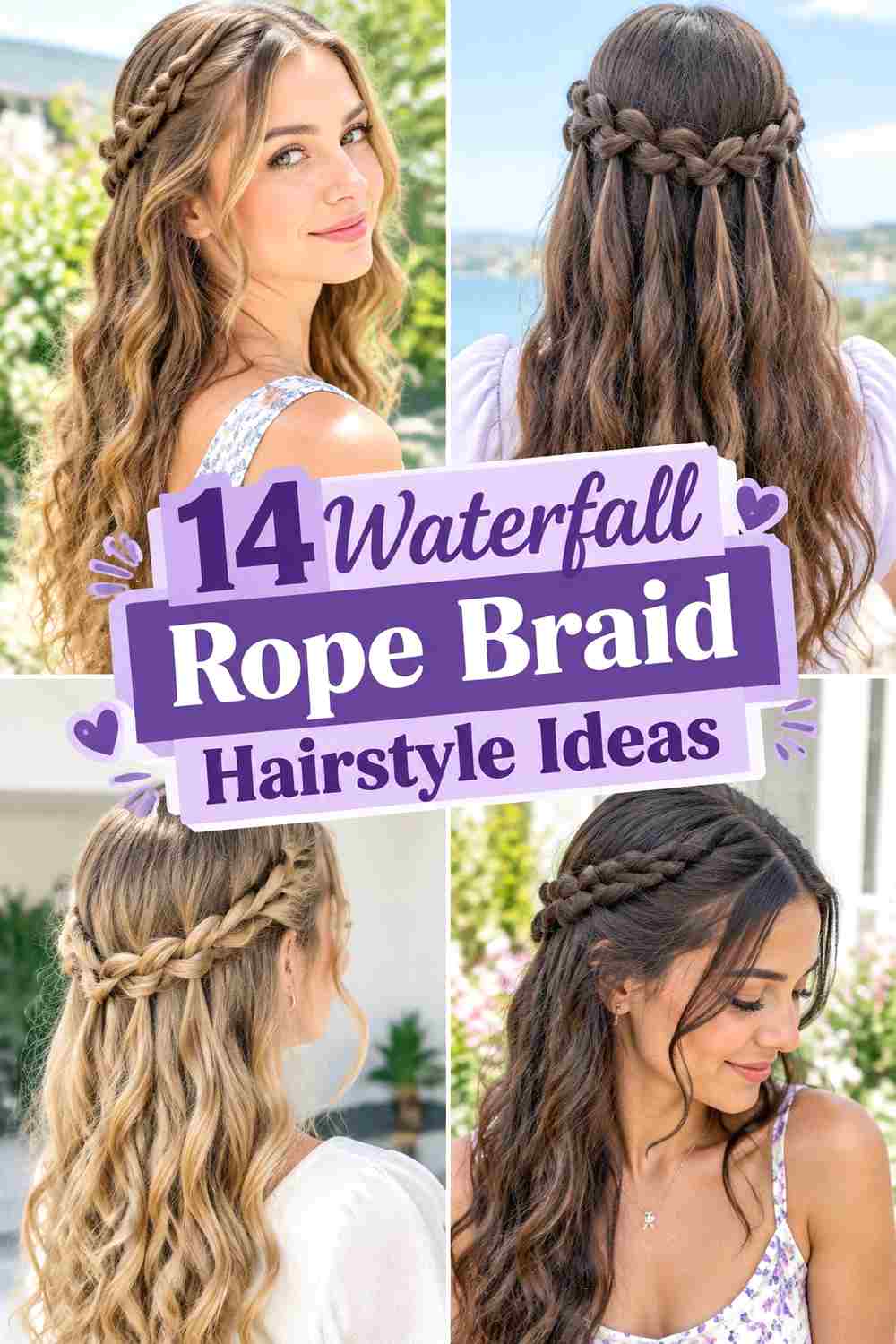 14 Waterfall Rope Braid Hairstyle Ideas