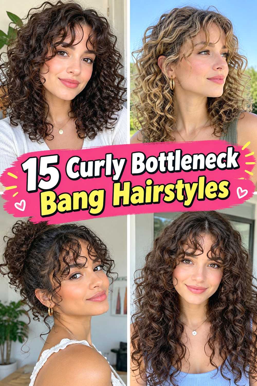 15 Curly Bottleneck Bang Hairstyles
