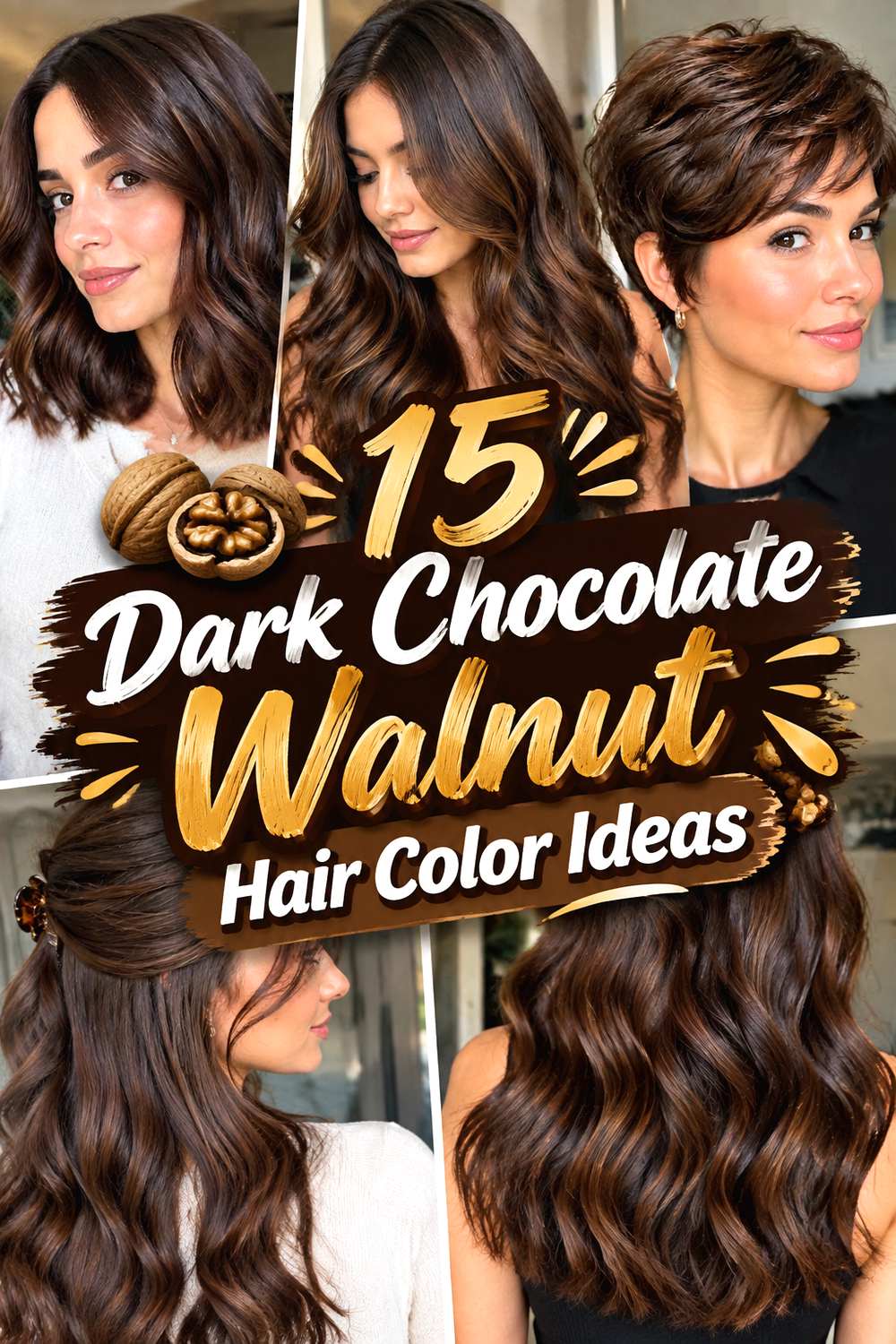 15 Dark Chocolate Walnut Hair Color Ideas