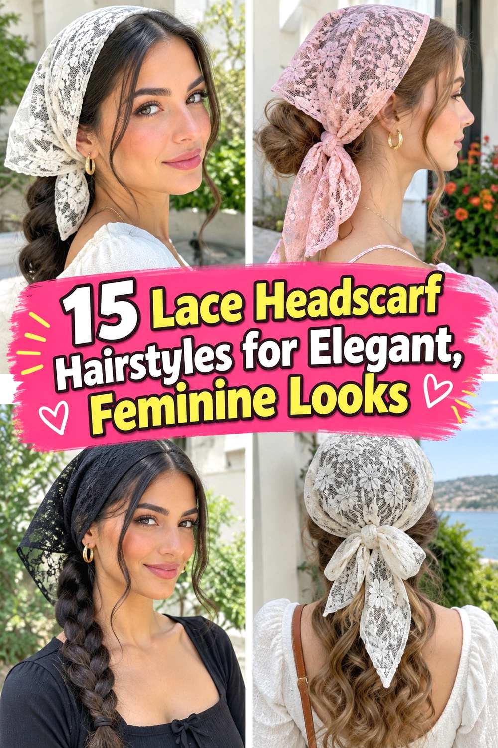 15 Lace Headscarf Hairstyles for Elegant, Feminine Looks