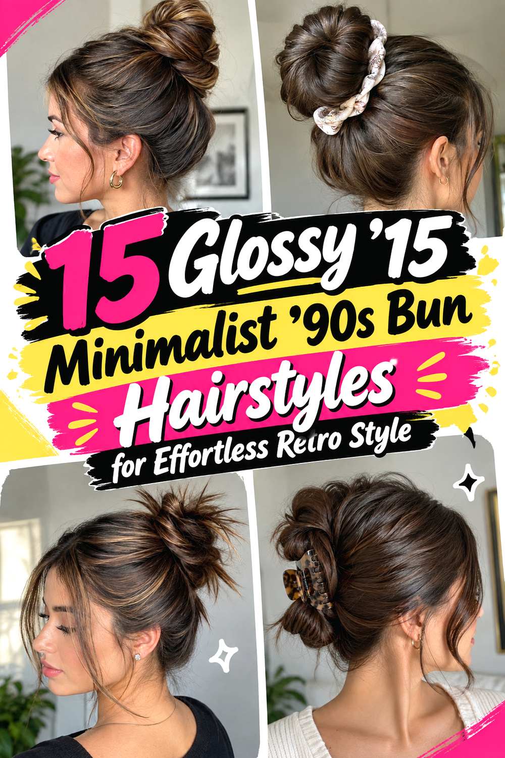 15 Minimalist ’90s Bun Hairstyles for Effortless Retro Style