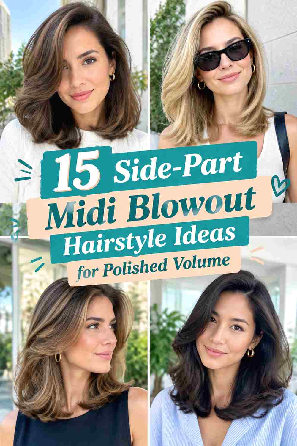 15 Side-Part Midi Blowout Hairstyle Ideas for Polished Volume