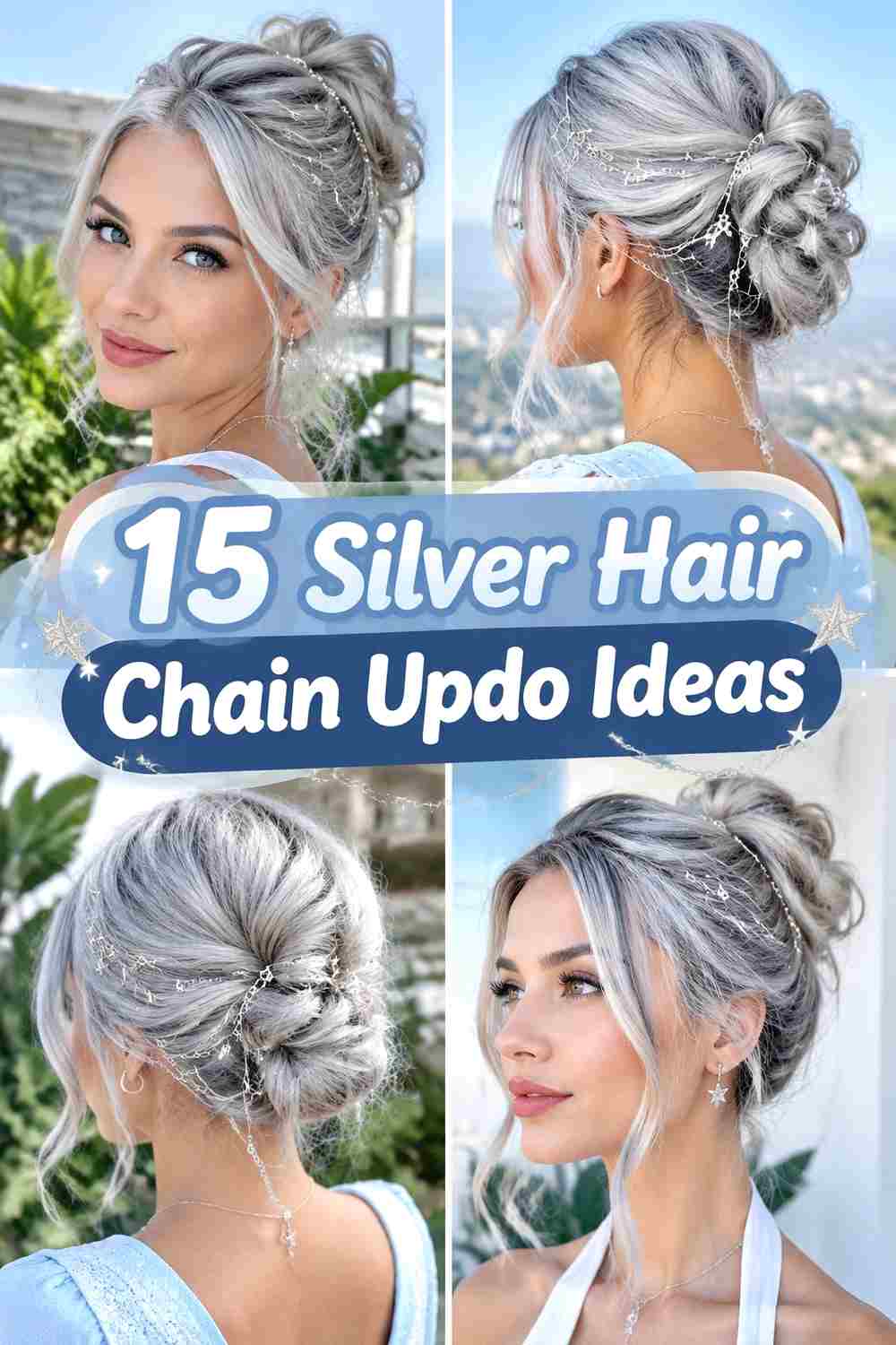 15 Silver Hair Chain Updo Ideas