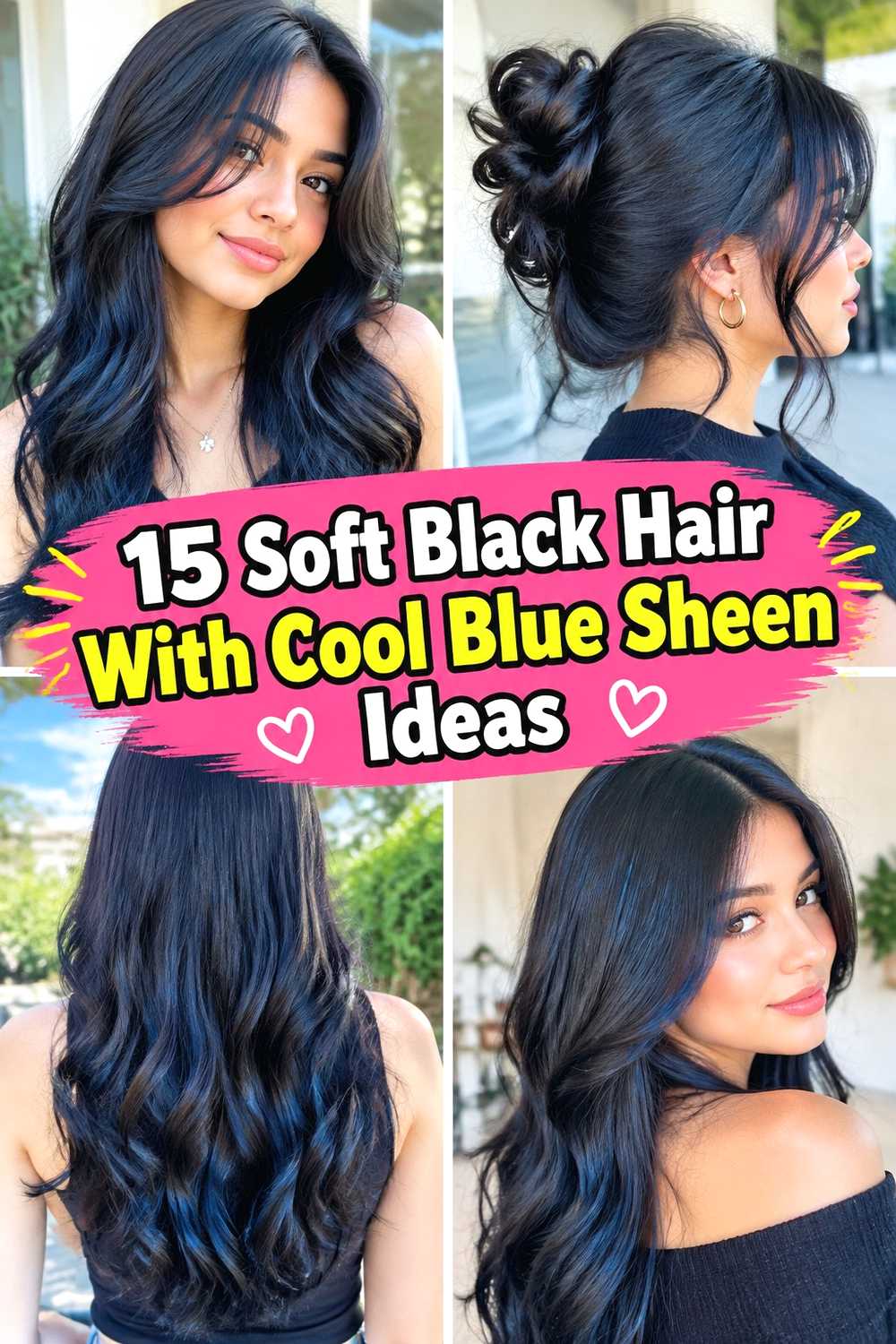 15 Soft Black Hair With Cool Blue Sheen Ideas