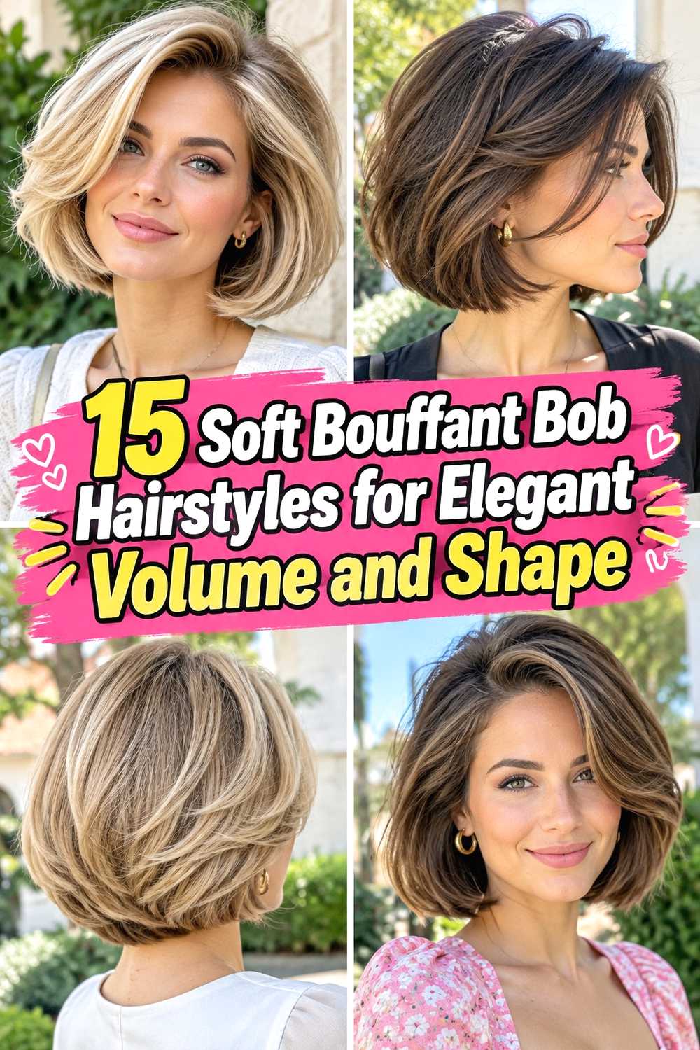 15 Soft Bouffant Bob Hairstyles for Elegant Volume and Shape