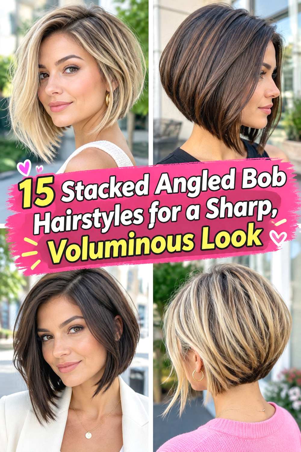 15 Stacked Angled Bob Hairstyles for a Sharp, Voluminous Look