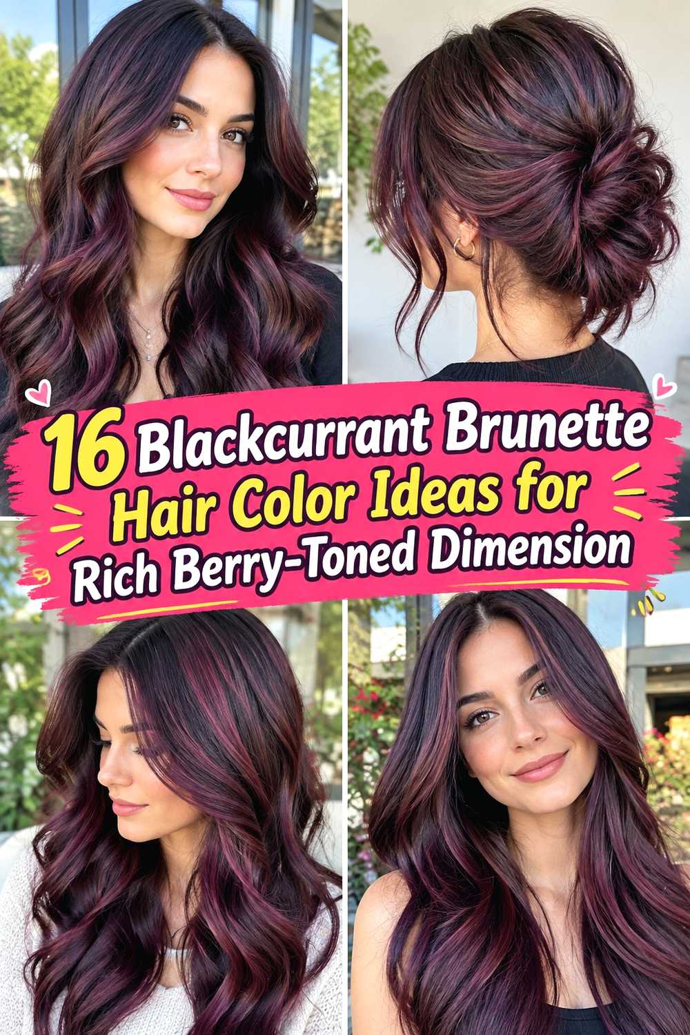 16 Blackcurrant Brunette Hair Color Ideas for Rich Berry-Toned Dimension