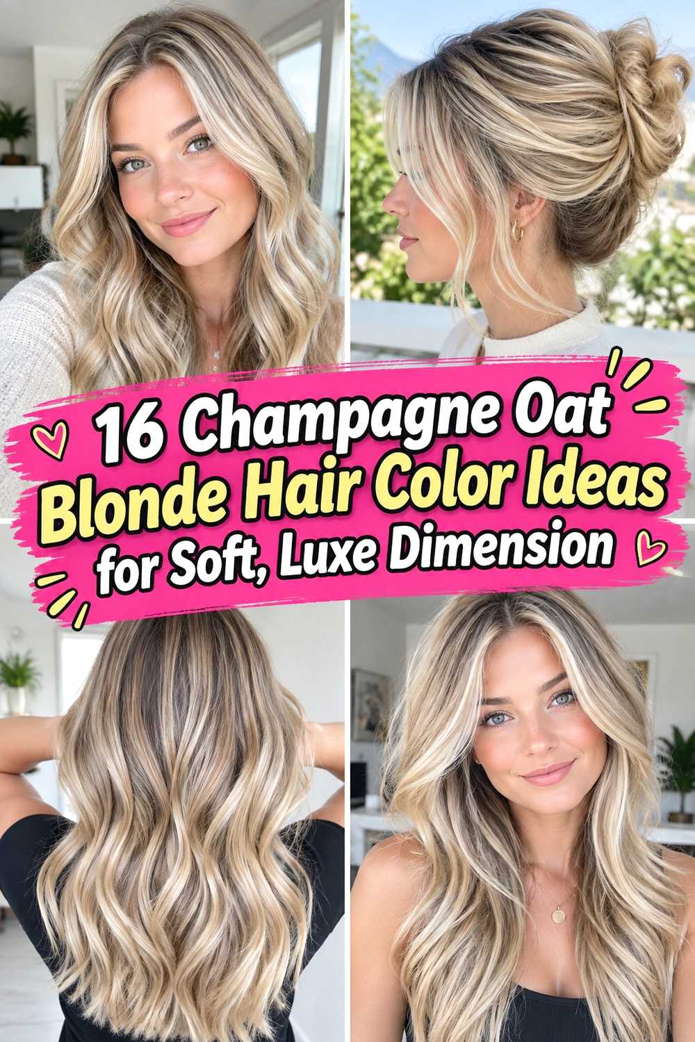 16 Champagne Oat Blonde Hair Color Ideas for Soft, Luxe Dimension