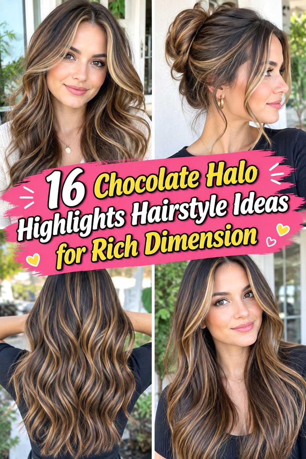 16 Chocolate Halo Highlights Hairstyle Ideas for Rich Dimension