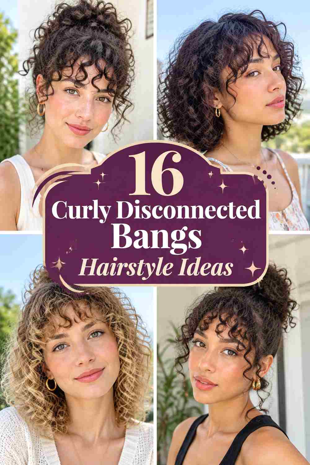 16 Curly Disconnected Bangs Hairstyle Ideas