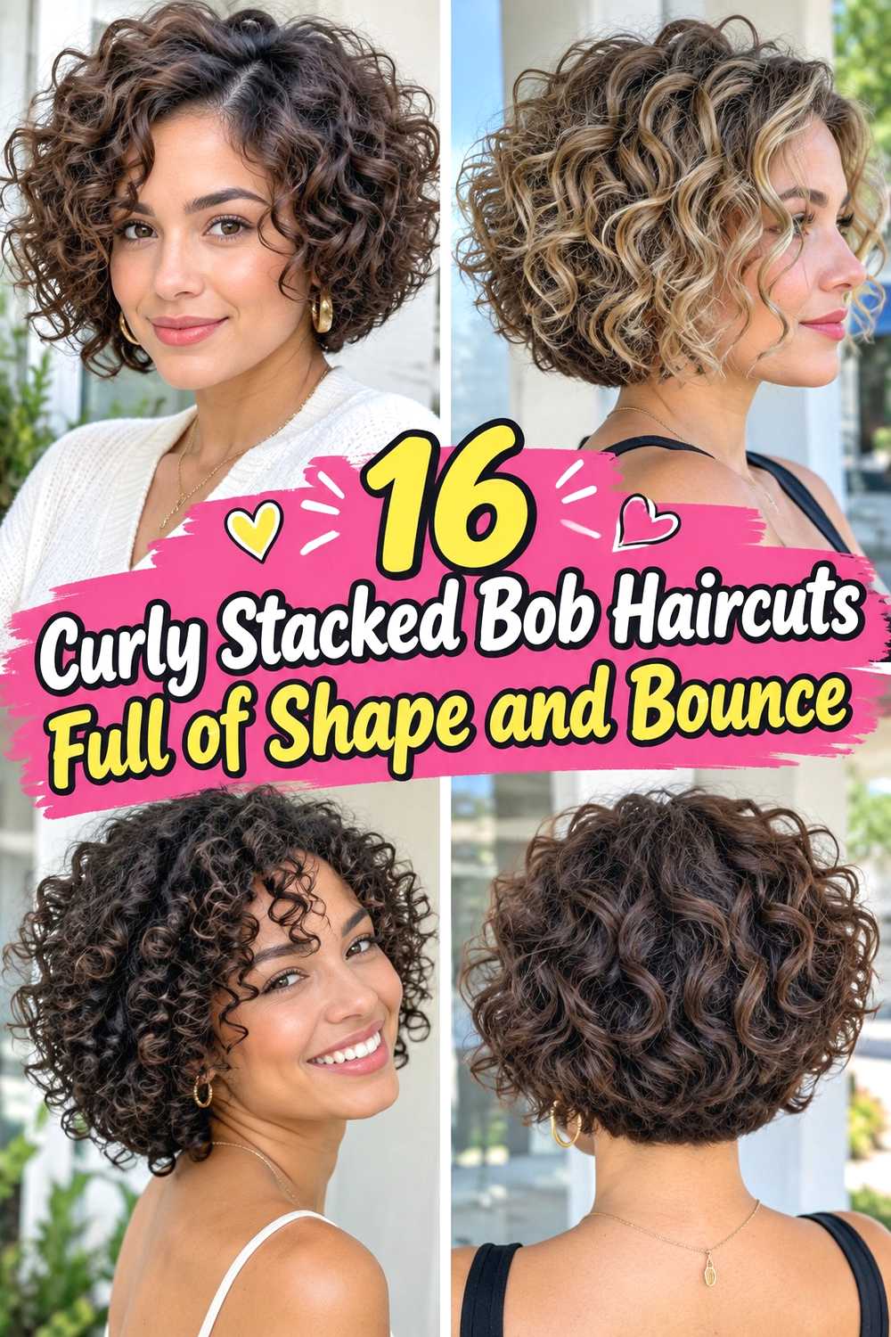 16 Curly Stacked Bob Haircuts Full of Shape and Bounce