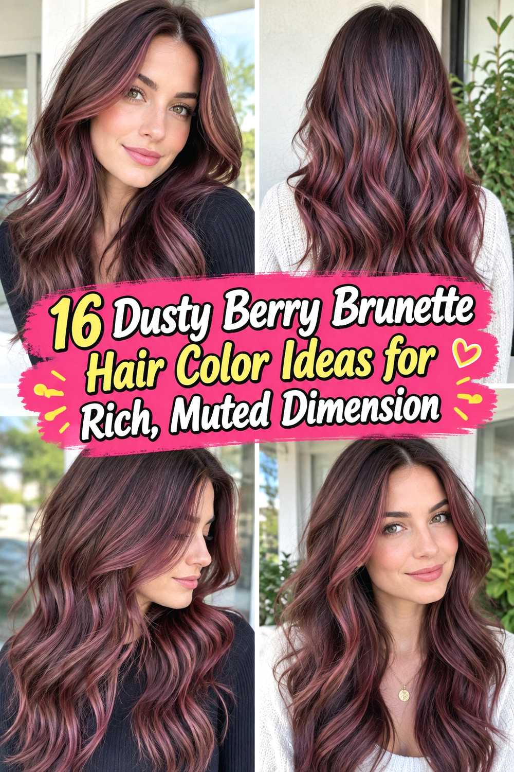 16 Dusty Berry Brunette Hair Color Ideas for Rich, Muted Dimension