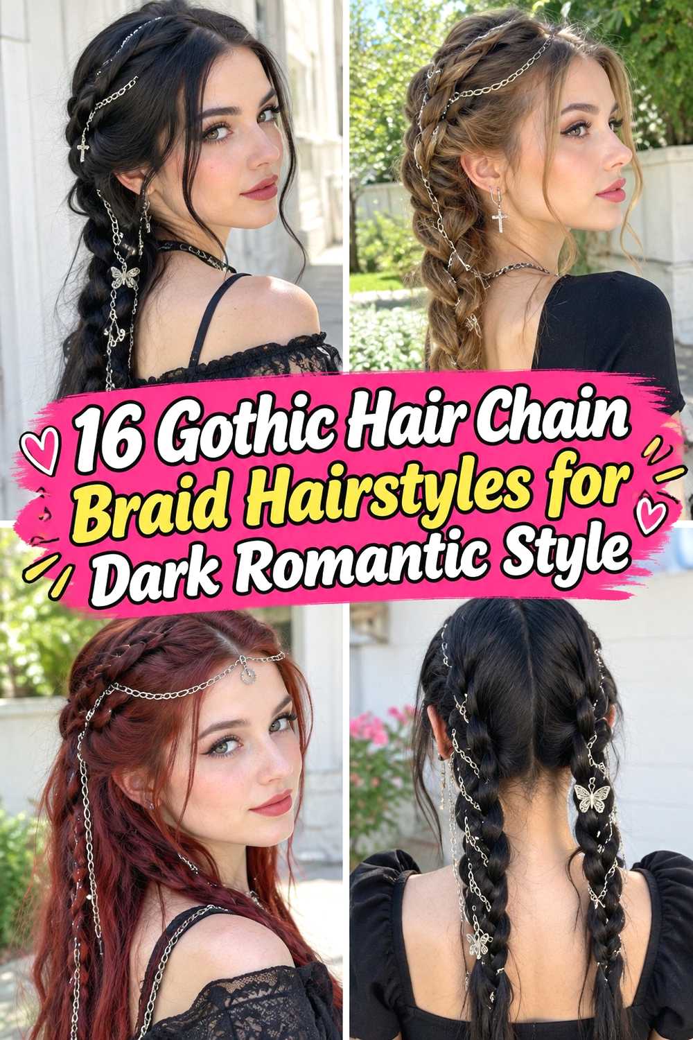 16 Gothic Hair Chain Braid Hairstyles for Dark Romantic Style