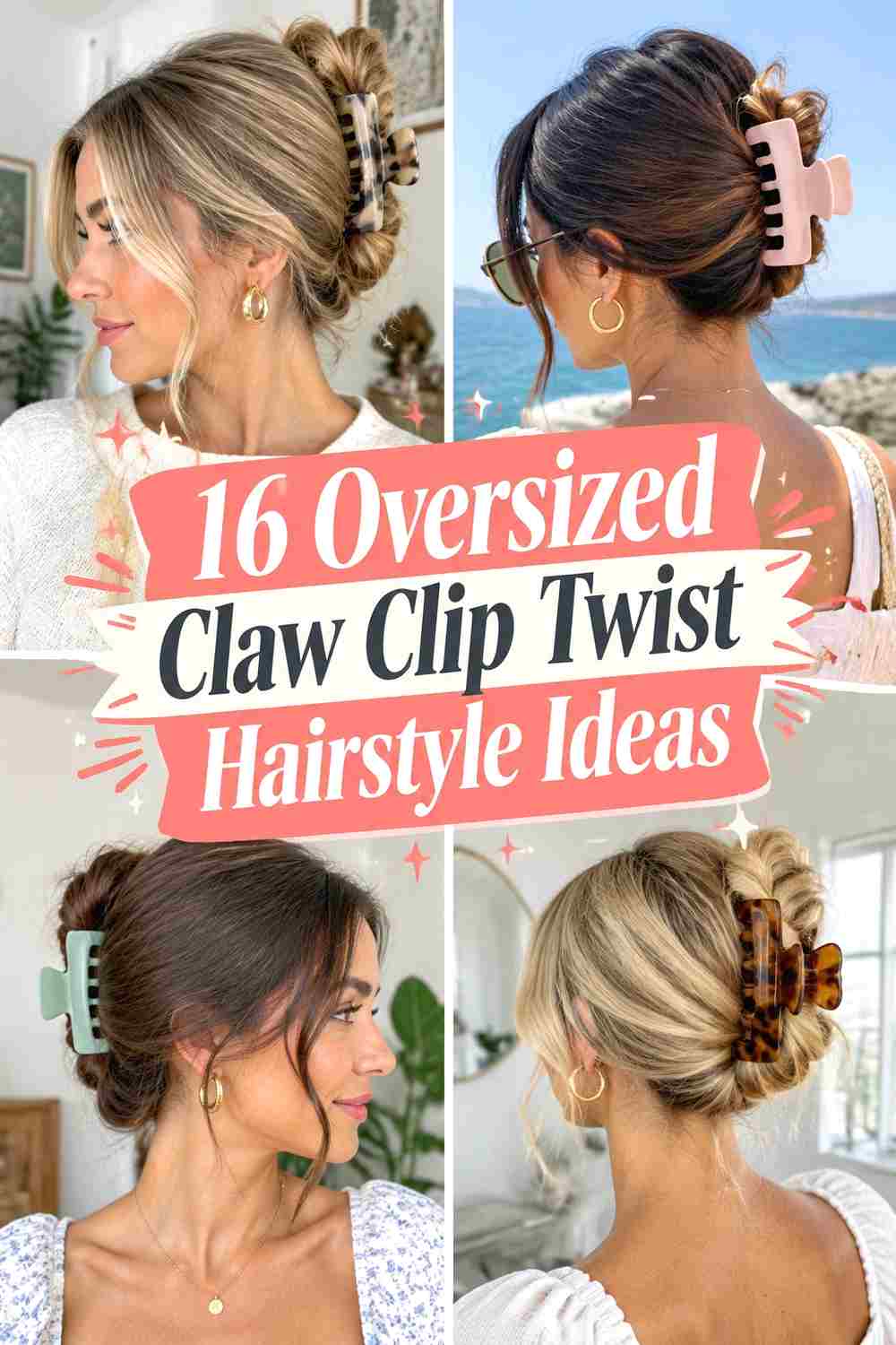 16 Oversized Claw Clip Twist Hairstyle Ideas
