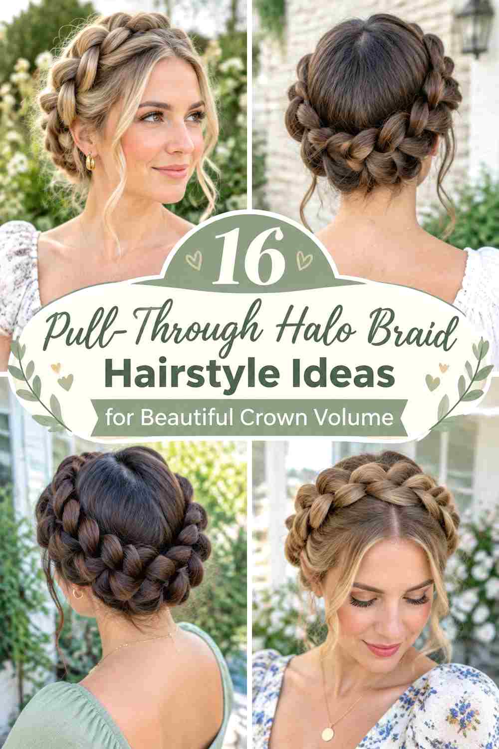 16 Pull-Through Halo Braid Hairstyle Ideas for Beautiful Crown Volume