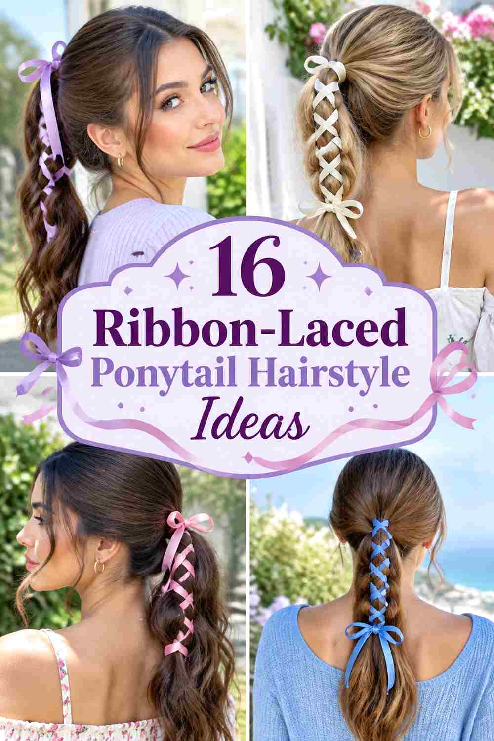 16 Ribbon-Laced Ponytail Hairstyle Ideas