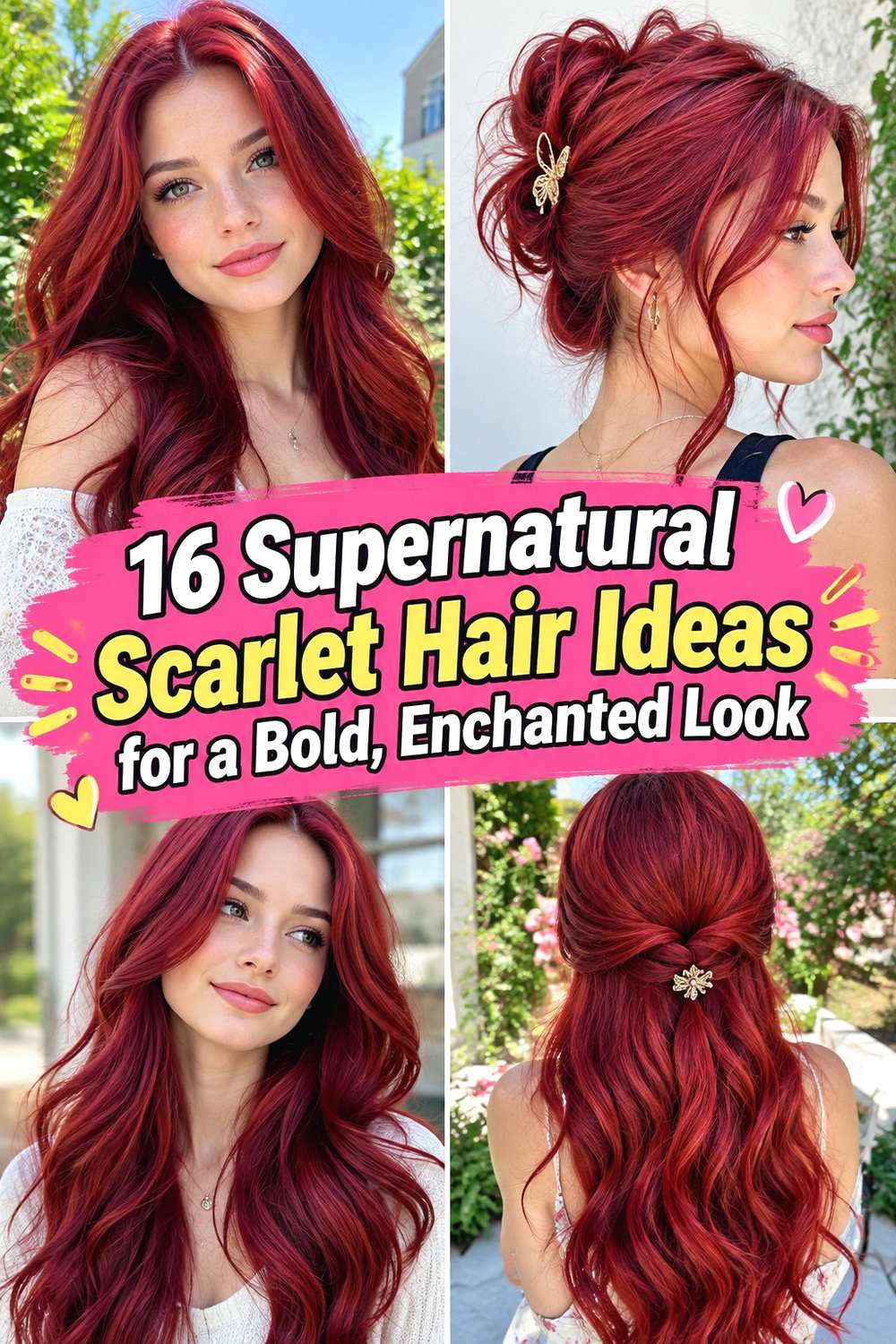 16 Supernatural Scarlet Hair Ideas for a Bold, Enchanted Look