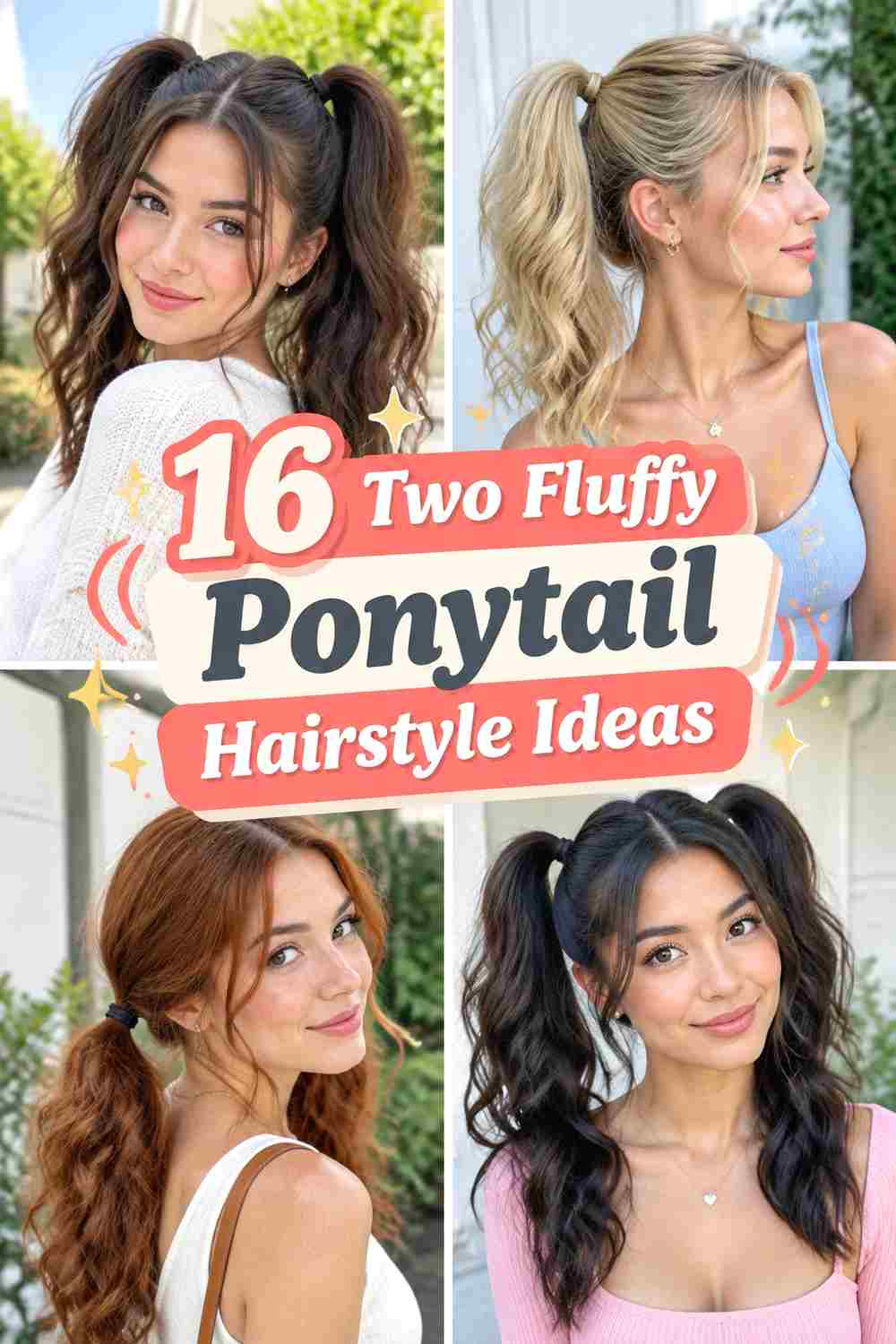 16 Two Fluffy Ponytail Hairstyle Ideas