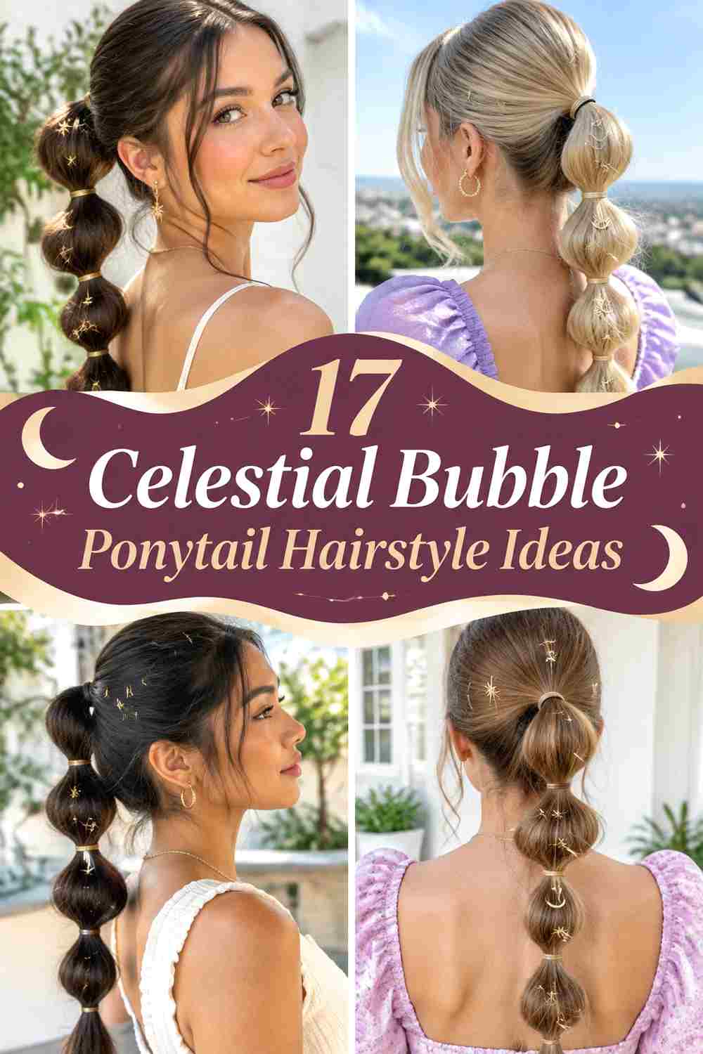 17 Celestial Bubble Ponytail Hairstyle Ideas