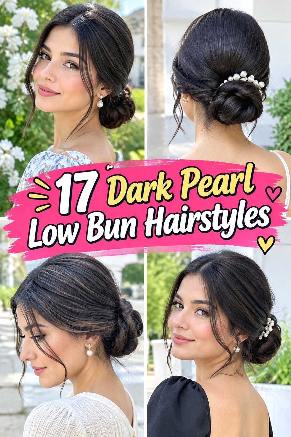 17 Dark Pearl Low Bun Hairstyles