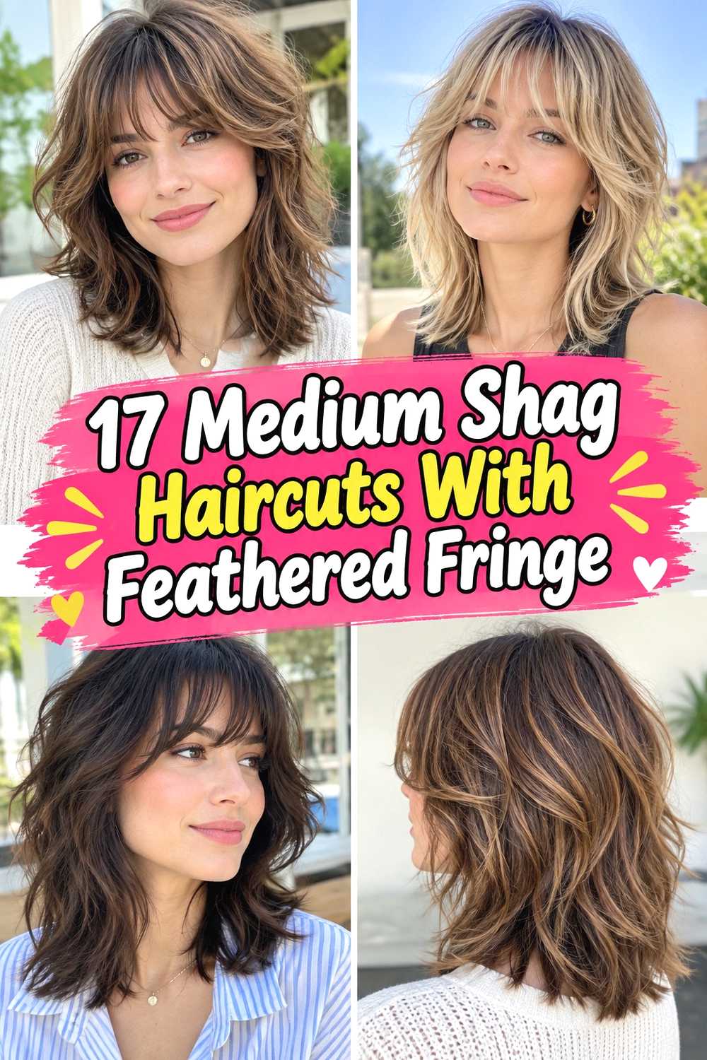 17 Medium Shag Haircuts With Feathered Fringe