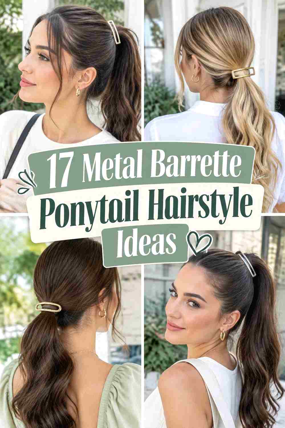 17 Metal Barrette Ponytail Hairstyle Ideas