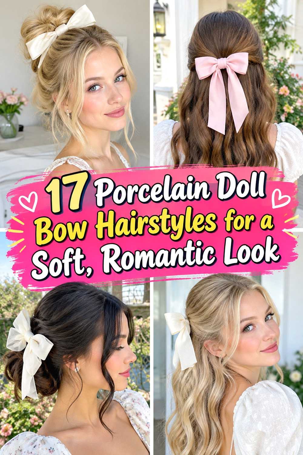 17 Porcelain Doll Bow Hairstyles for a Soft, Romantic Look