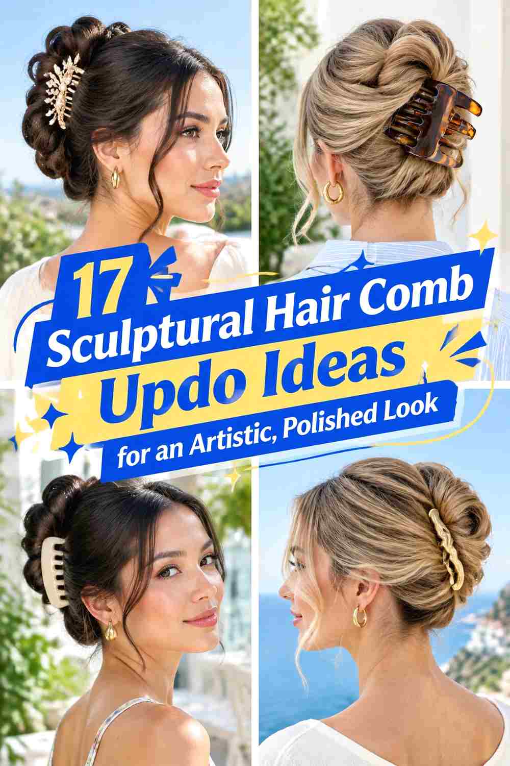 17 Sculptural Hair Comb Updo Ideas for an Artistic, Polished Look