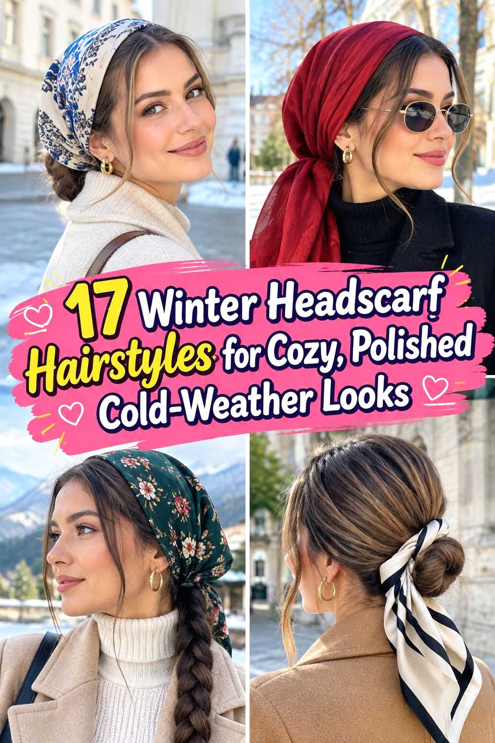 17 Winter Headscarf Hairstyles for Cozy, Polished Cold-Weather Looks